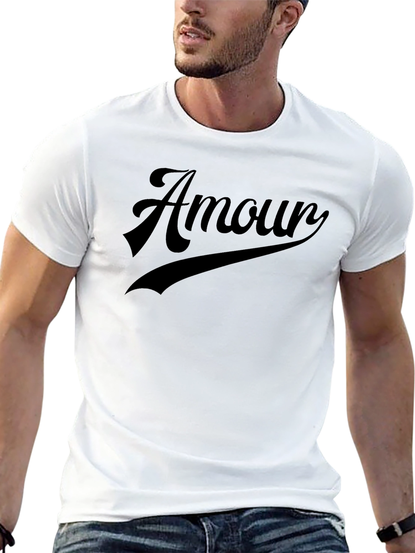 Amour Graphic Tee - Stylish Black T-Shirt
