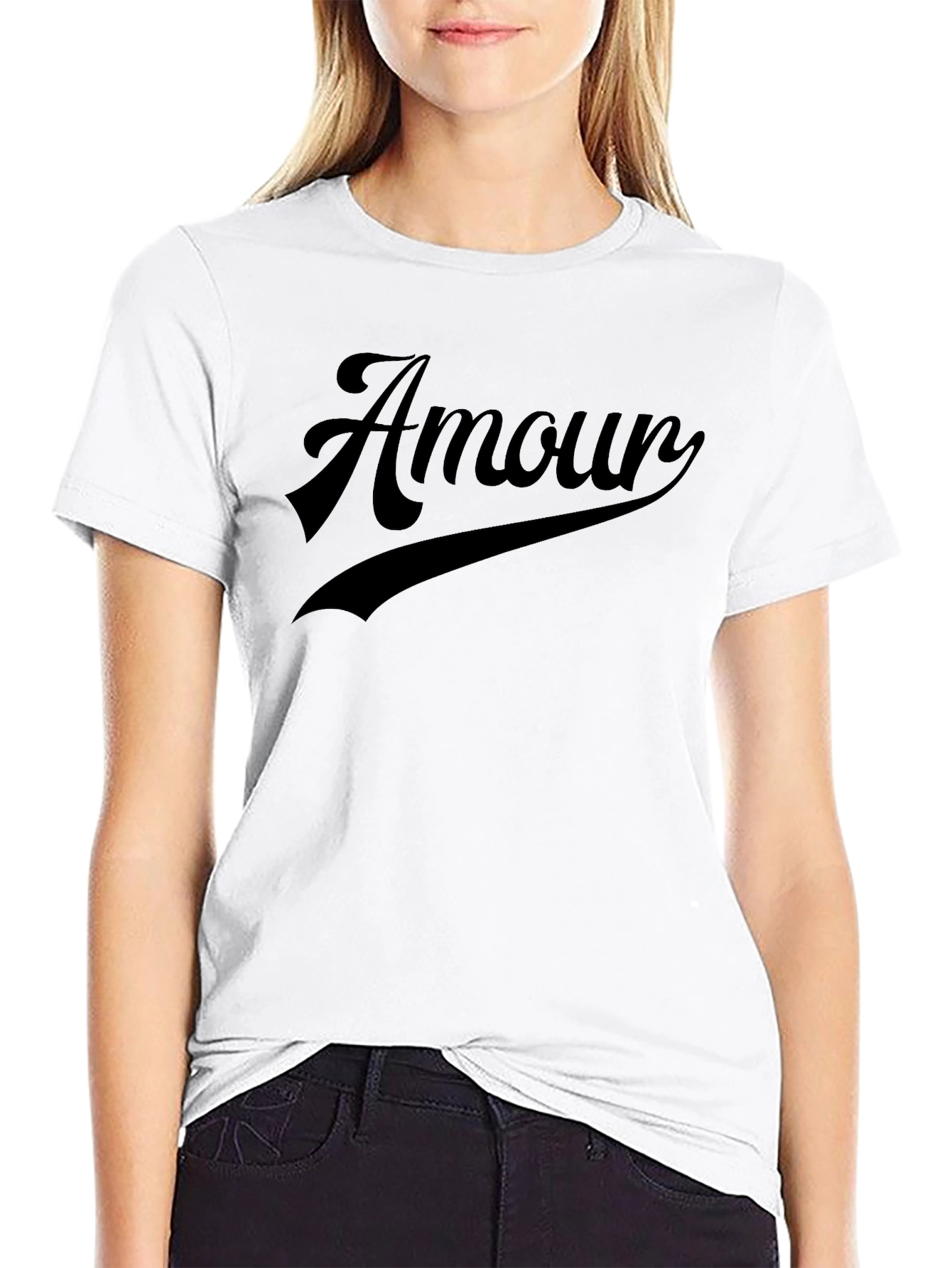 Amour Graphic Tee - Stylish Black T-Shirt