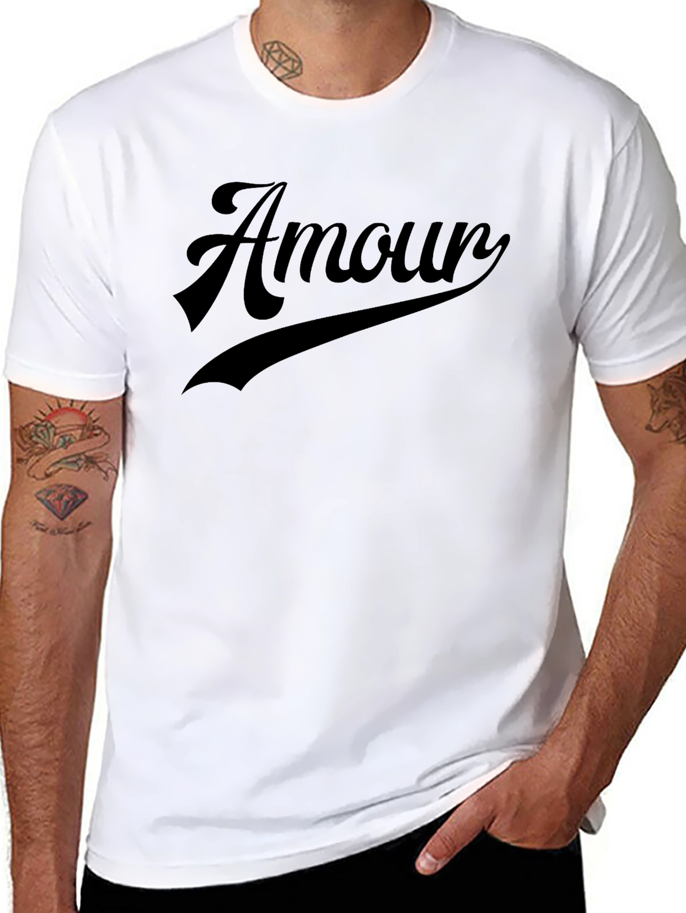 Amour Graphic Tee - Stylish Black T-Shirt