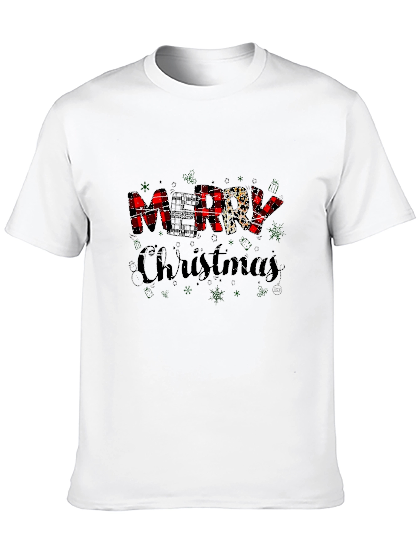 Merry Christmas Plaid Graphic Tee