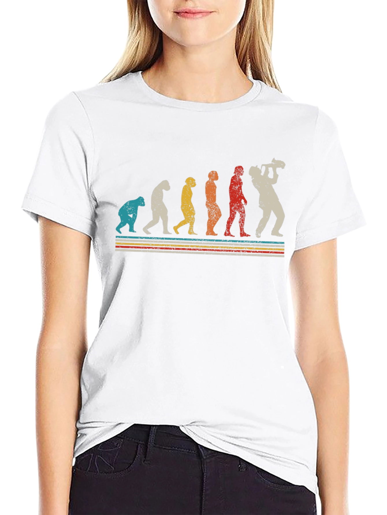 Evolution of the Cameraman Black T-Shirt