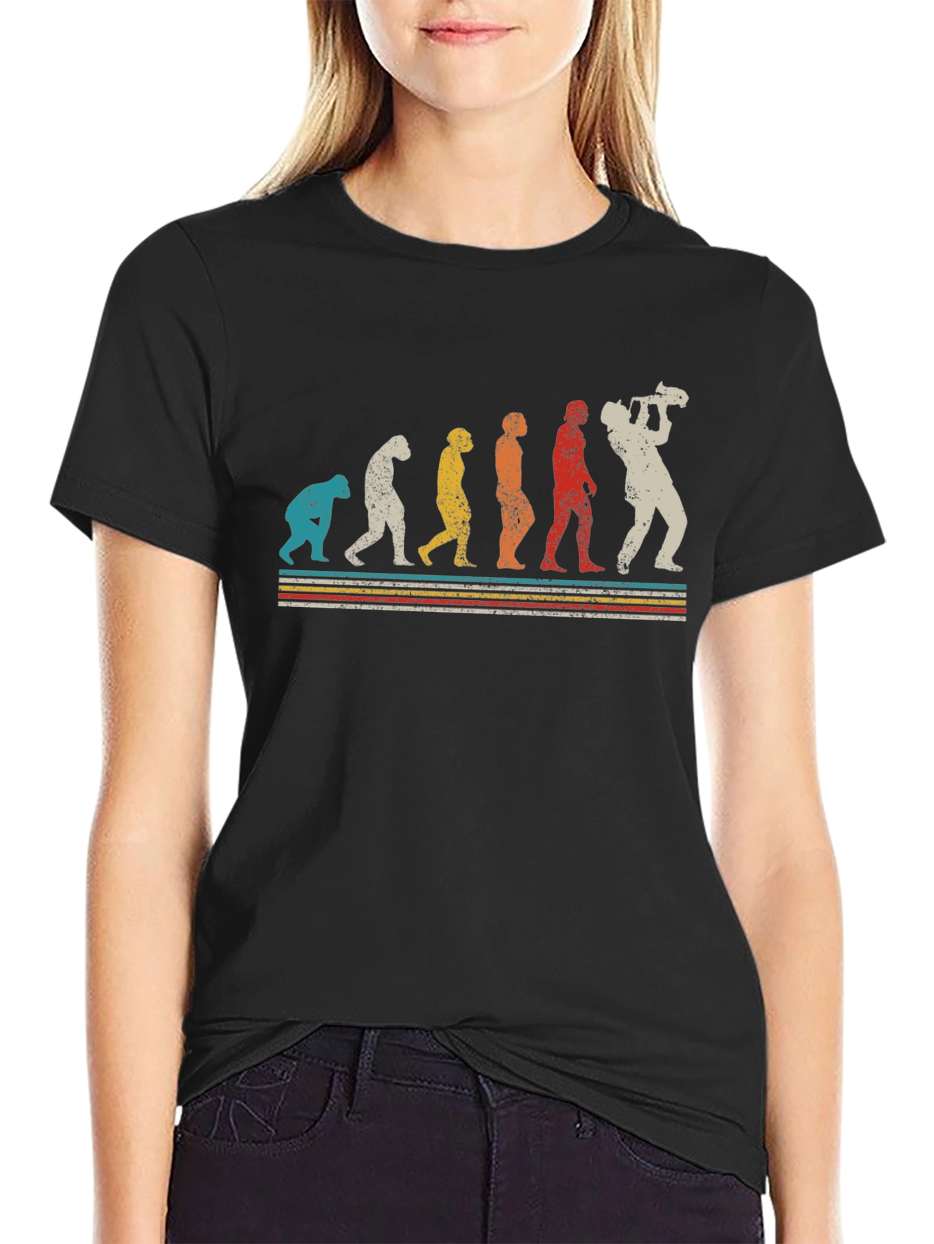 Evolution of the Cameraman Black T-Shirt