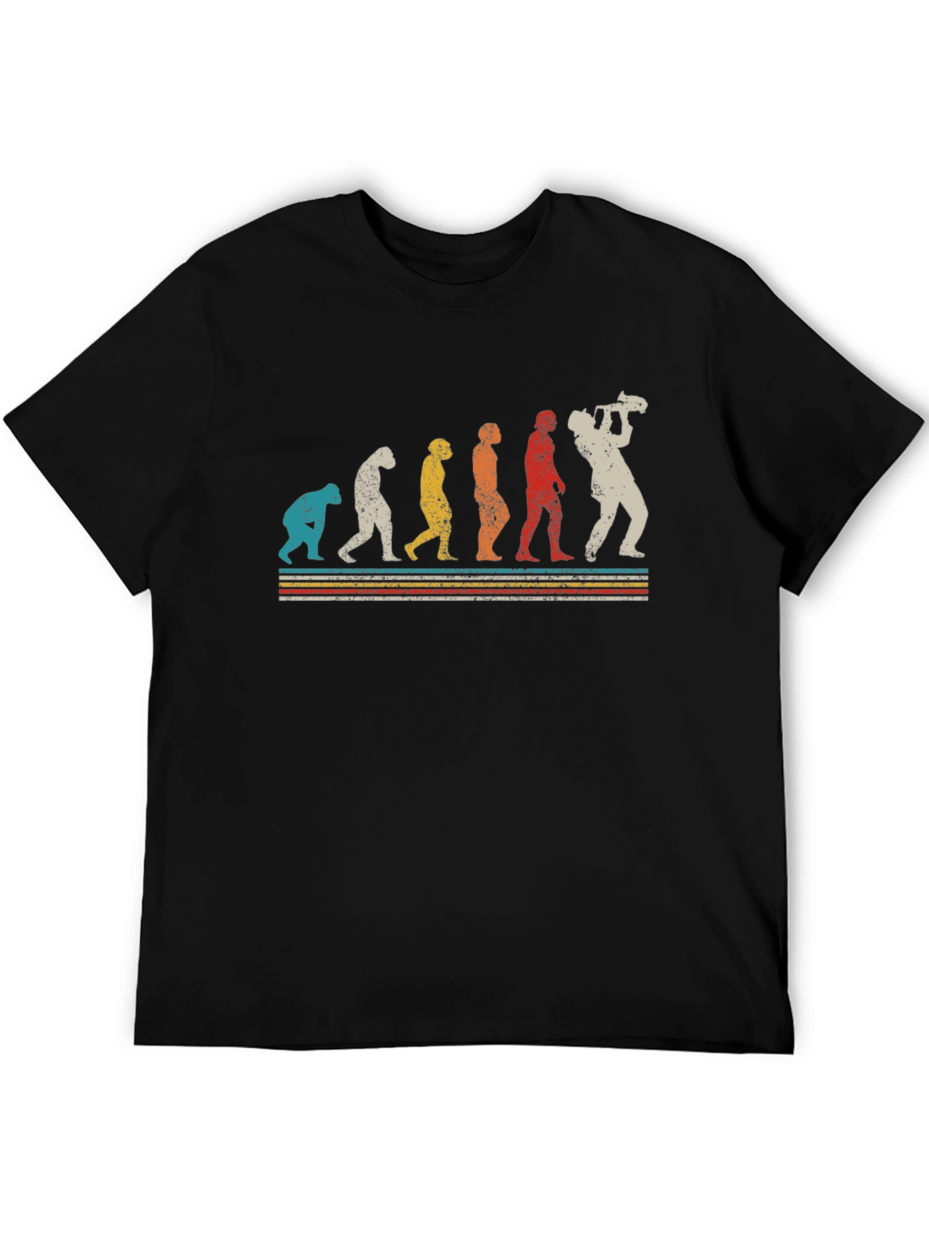 Evolution of the Cameraman Black T-Shirt
