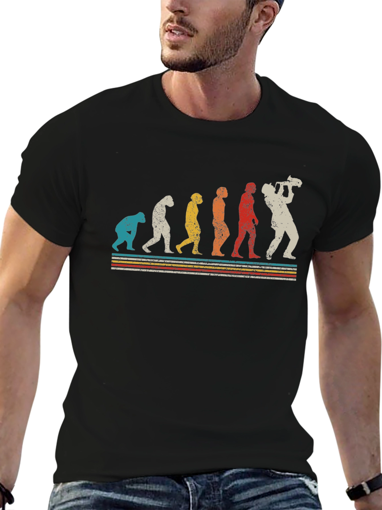 Evolution of the Cameraman Black T-Shirt