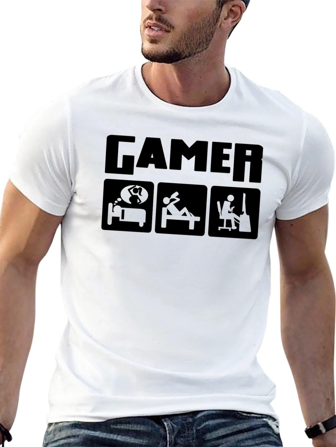 Gamer Lifestyle Black Graphic T-Shirt