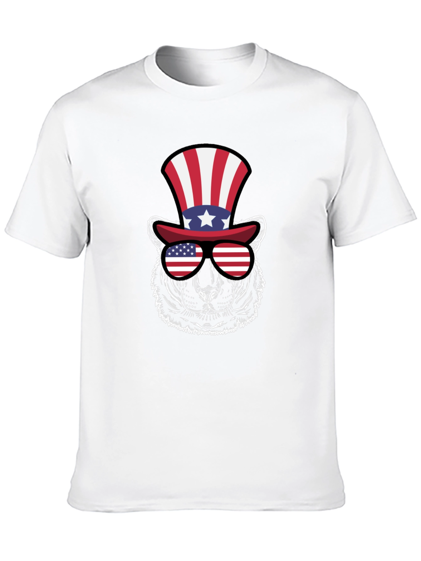 Patriotic Bear Graphic T-Shirt - USA Pride