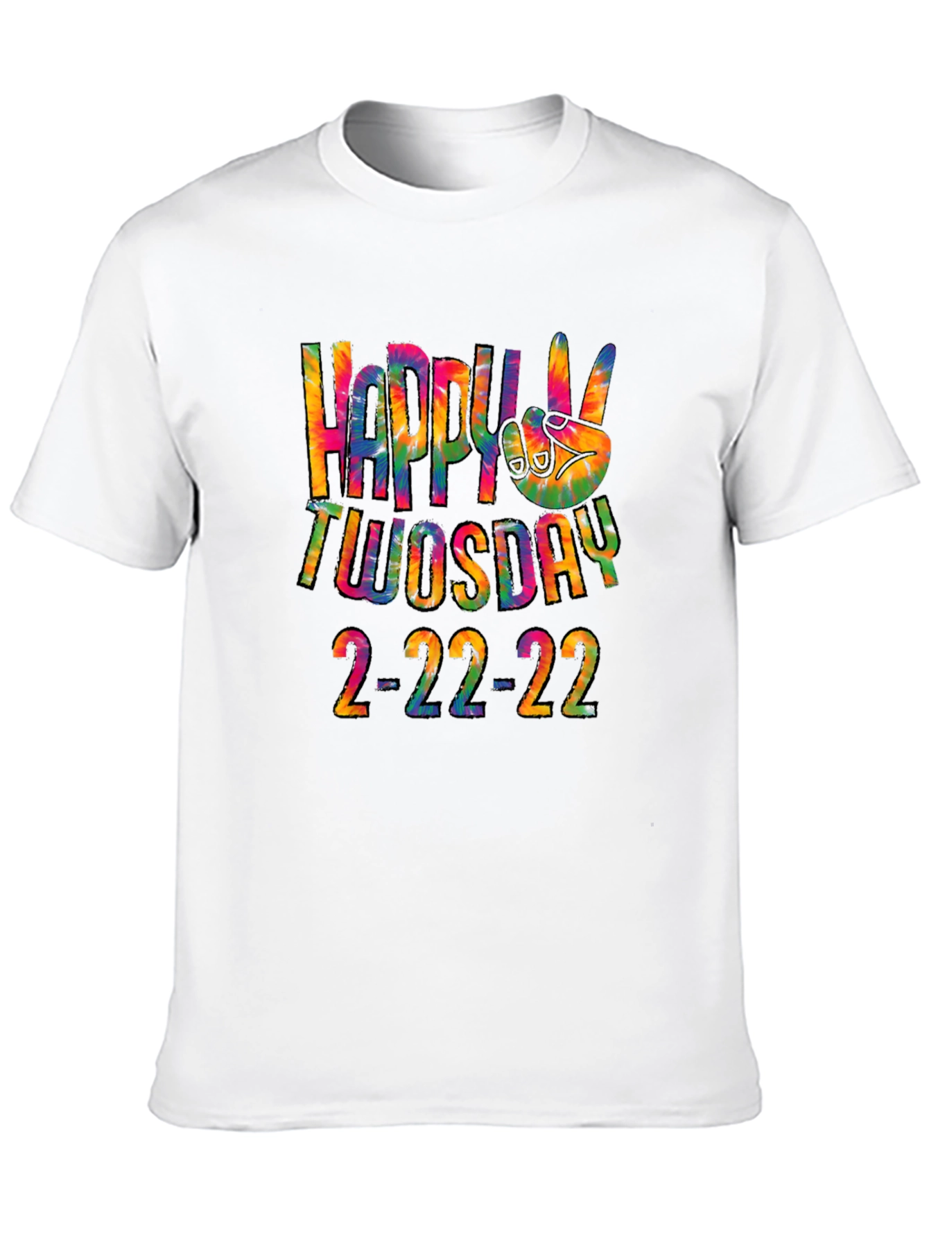 Happy Twosday 2-22-22 Tie-Dye Graphic T-Shirt