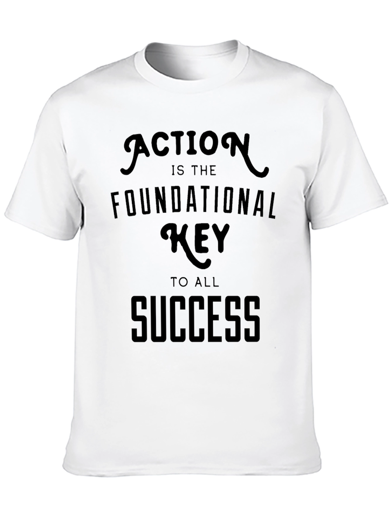 Motivational Action Success T-Shirt - Mens Black Graphic Tee