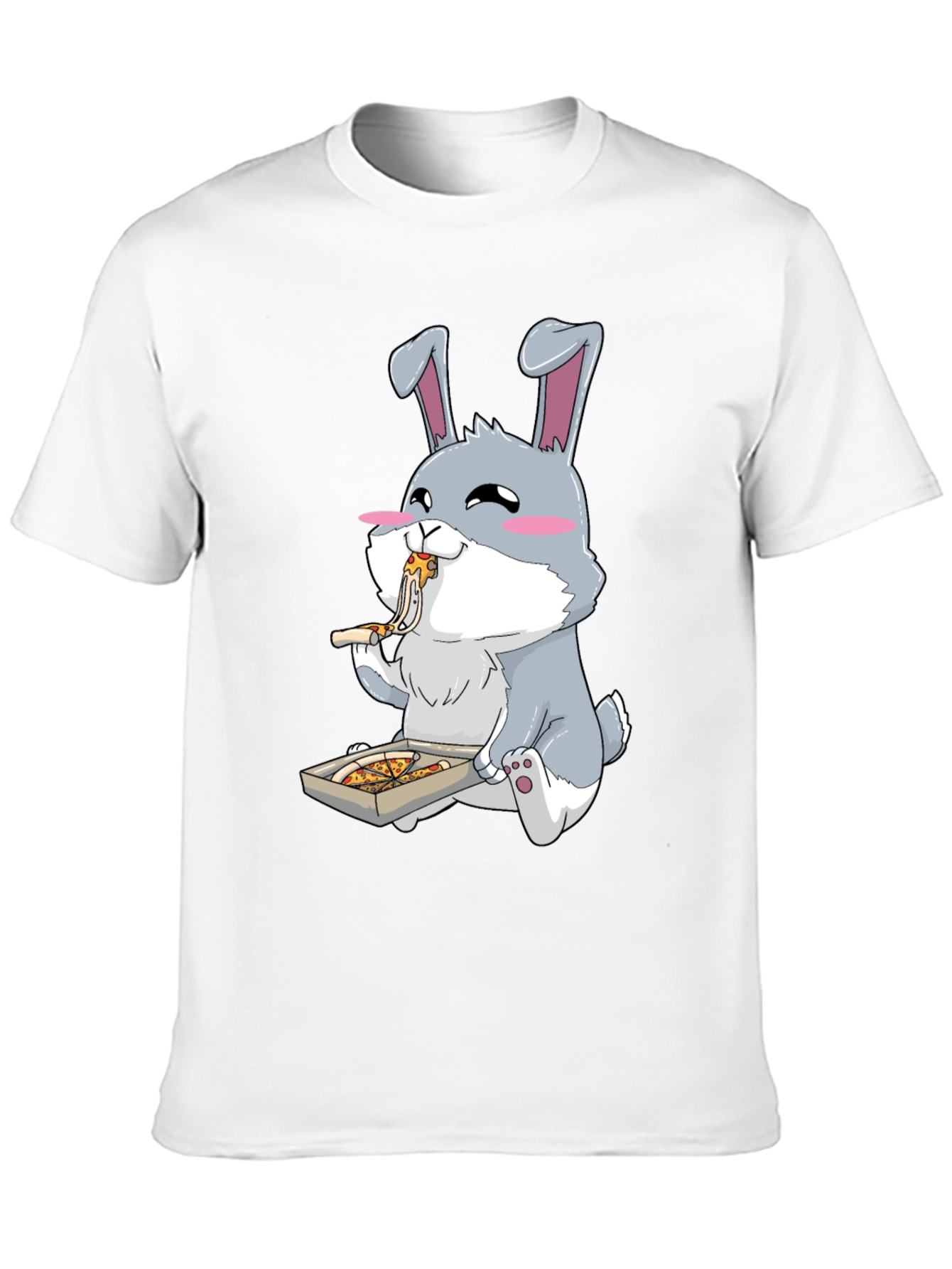 Pizza Loving Bunny Graphic Tee - Cute Animal Shirt