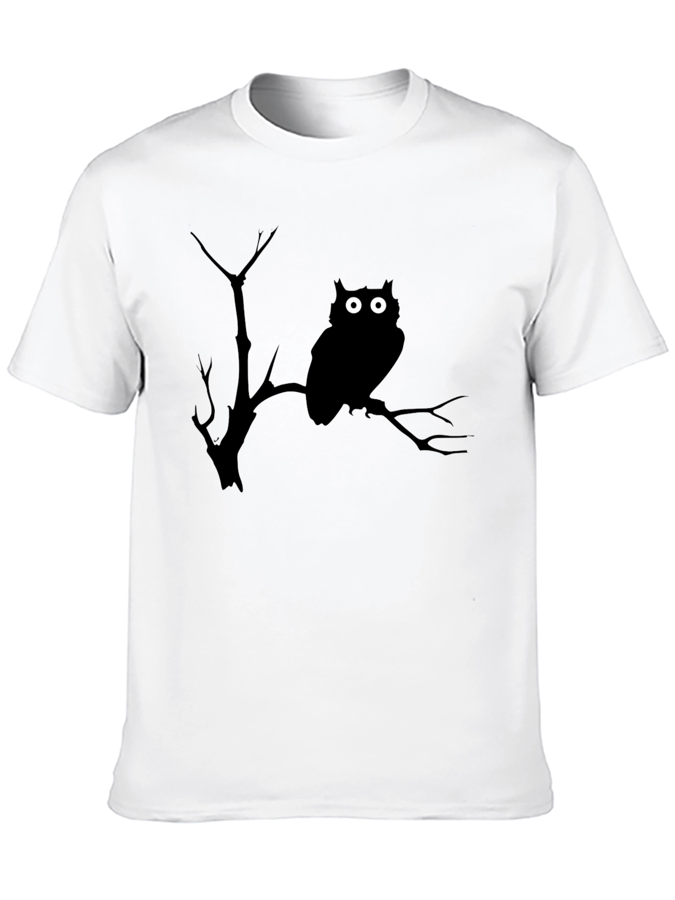 Owl & Branch Graphic T-Shirt - Black