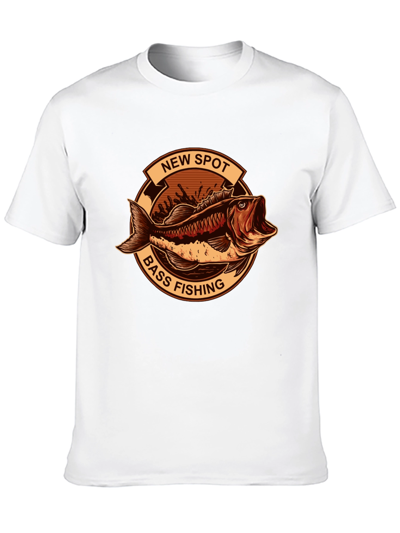 New Spot Bass Fishing Graphic T-Shirt