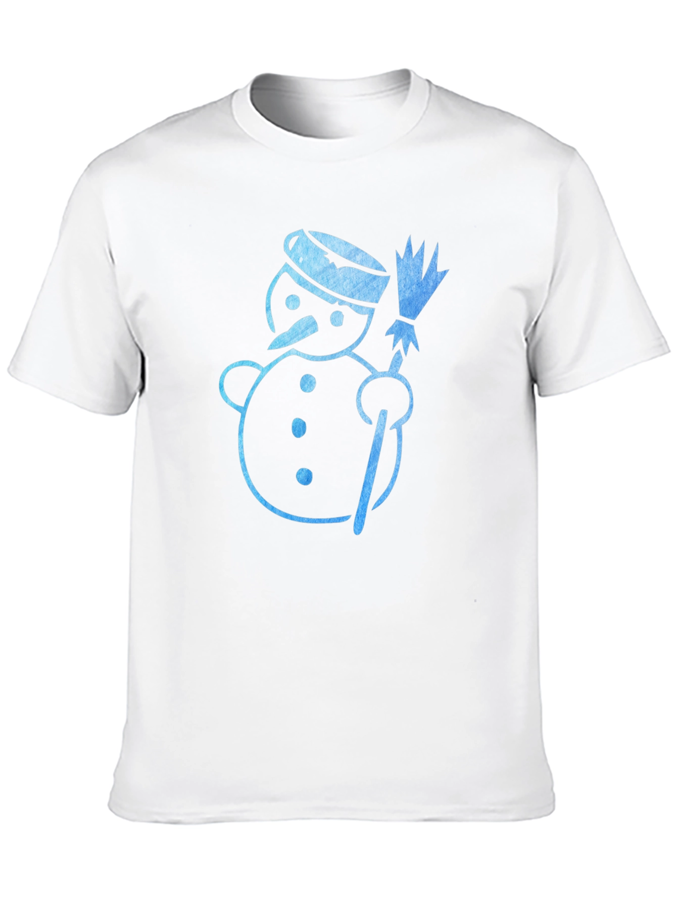 Snowman Graphic Tee - Black Cotton Holiday Shirt