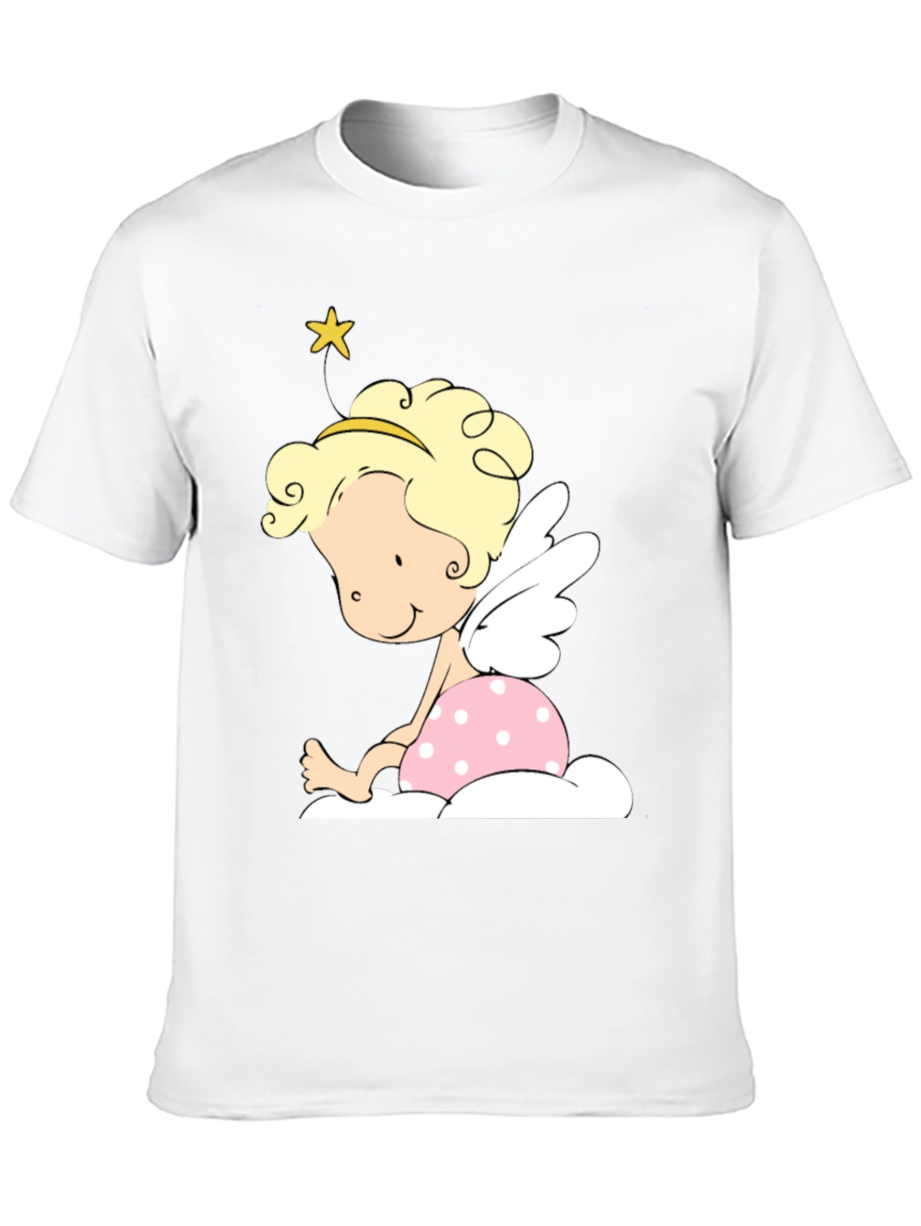 Cute Angel Graphic Tee - Unisex Black T-Shirt