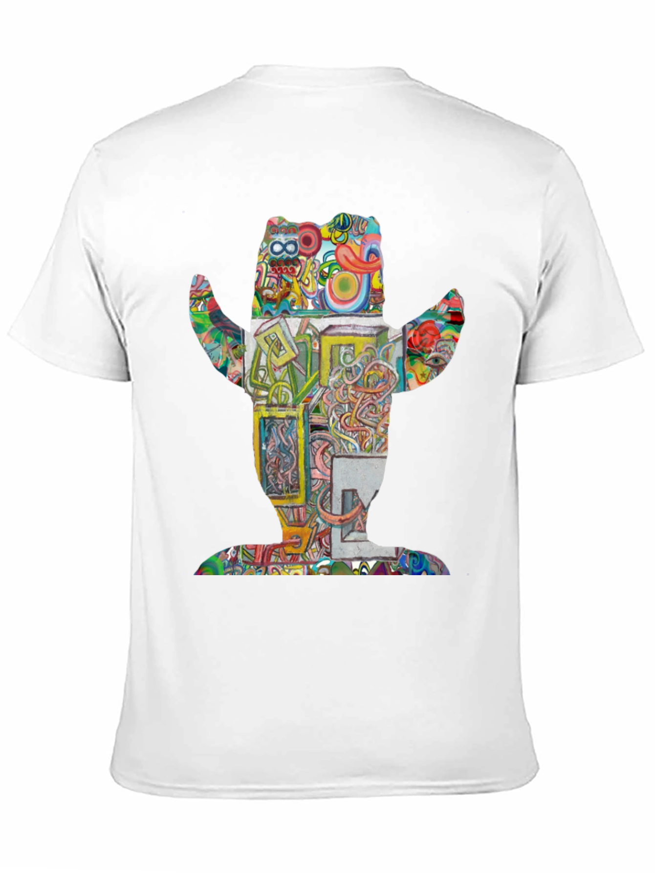 Abstract Bear Graphic Print Crew Neck T-Shirt
