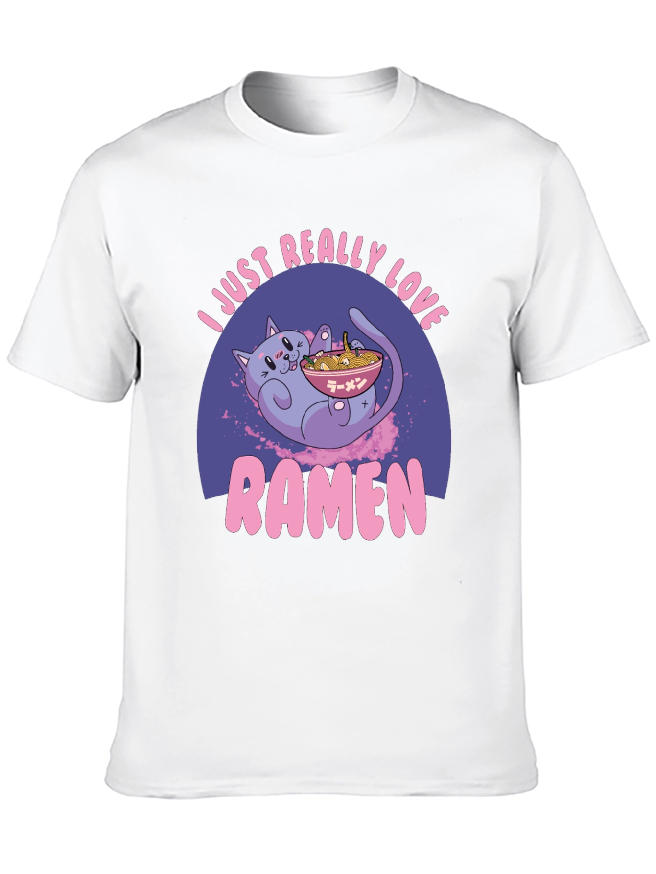 I Love Ramen Graphic Tee - Cat Design