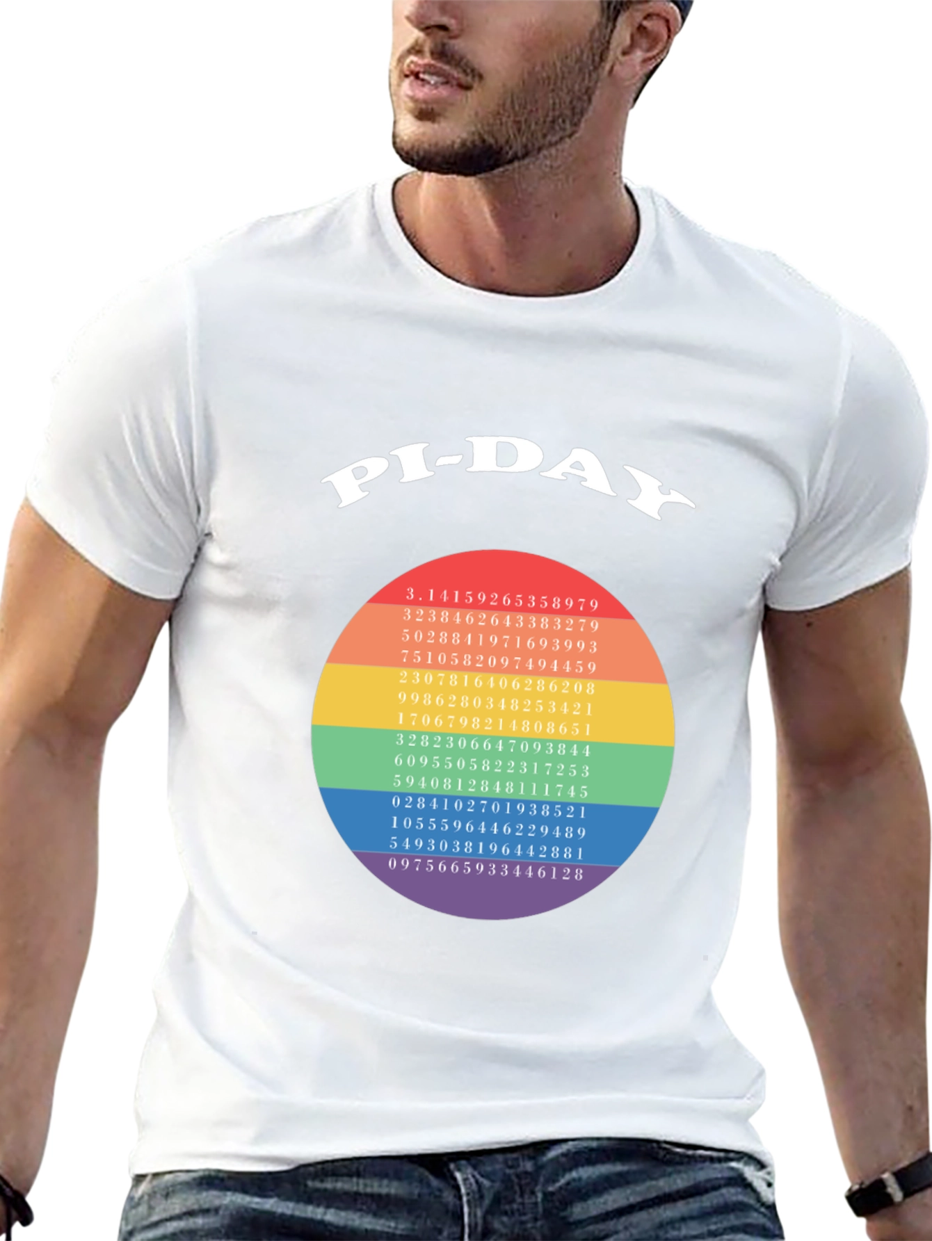 Pi-Day T-Shirt - Math Geek Rainbow Pi Number Tee