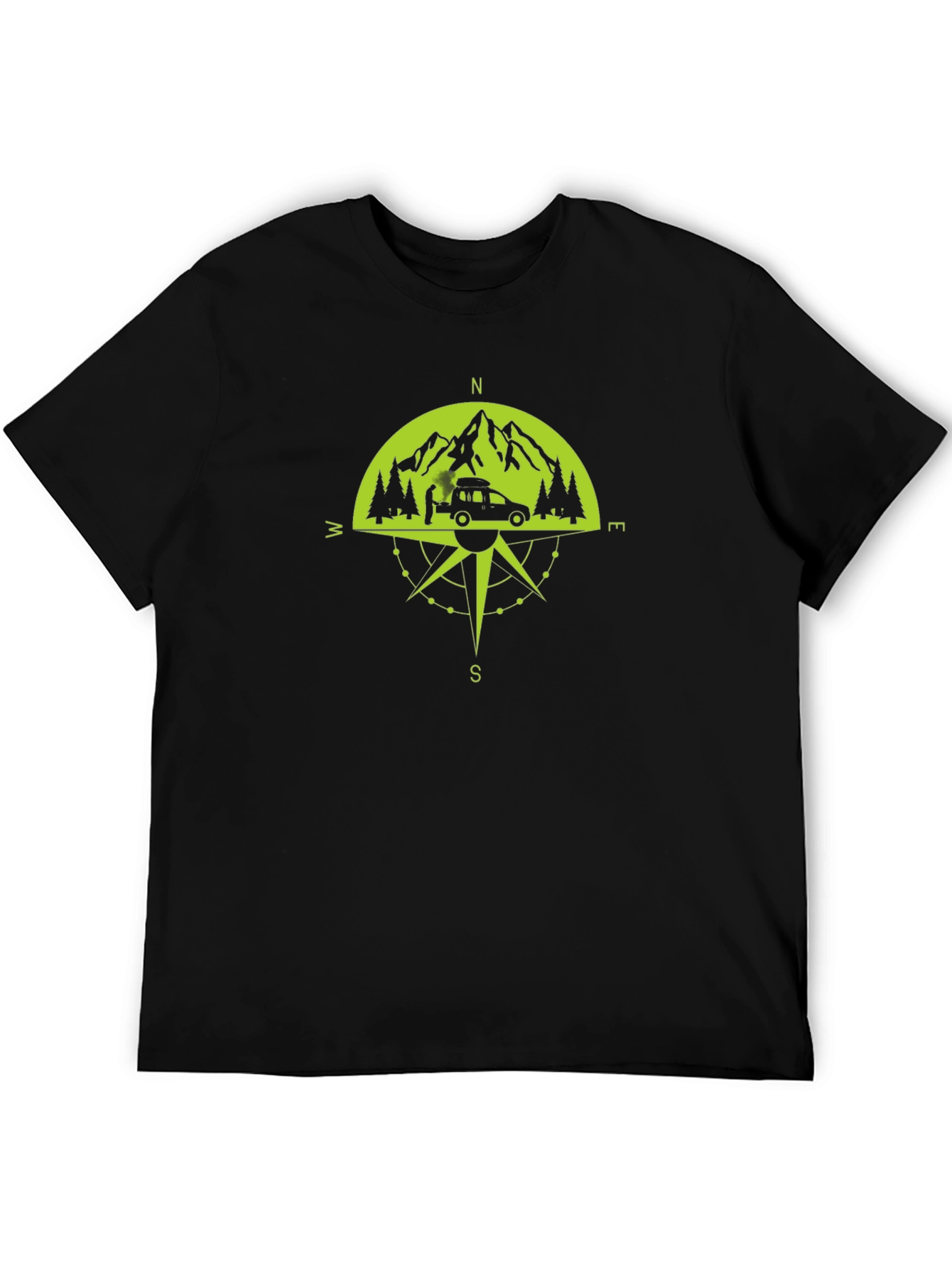Adventure Compass Graphic T-Shirt - Black