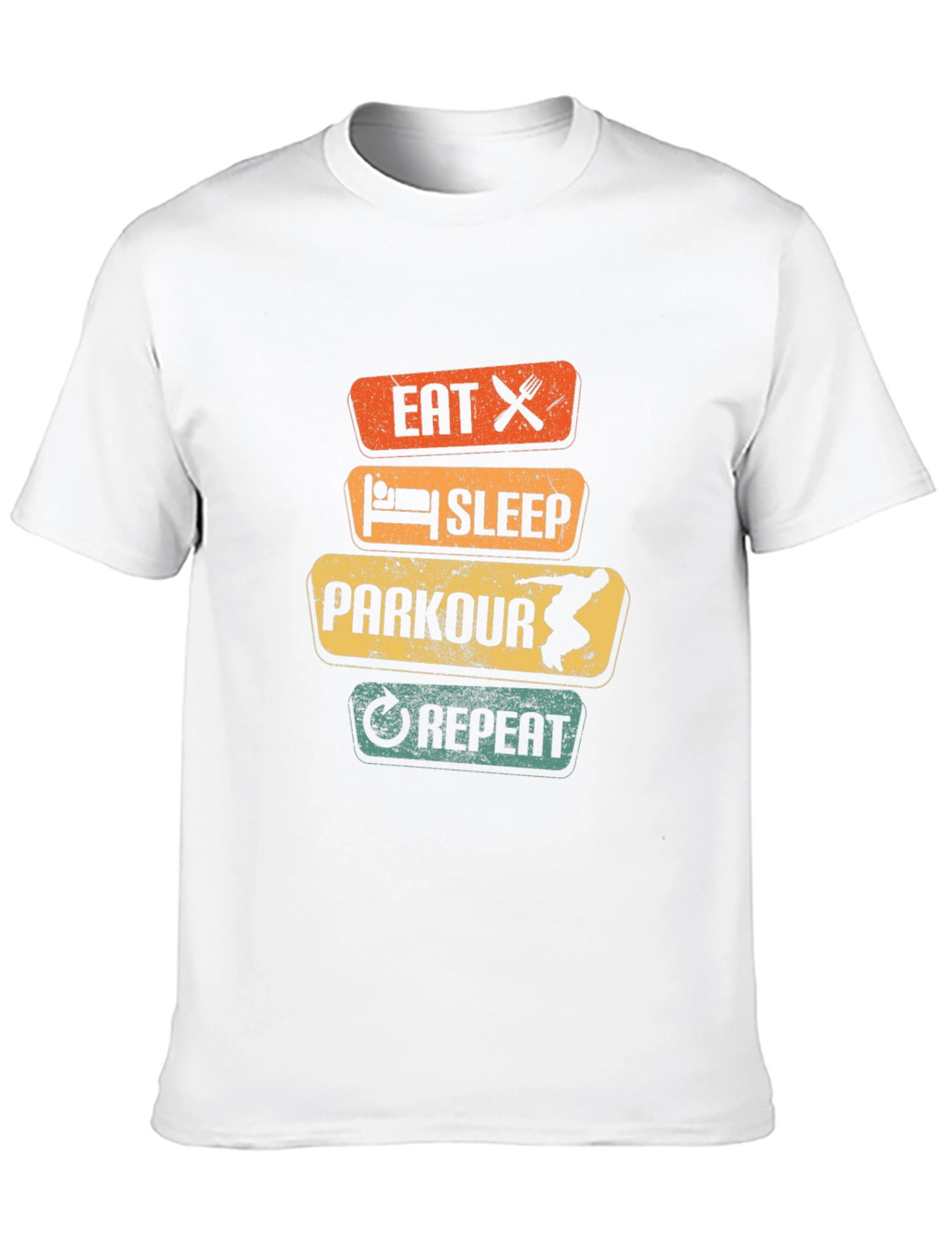Eat Sleep Parkour Repeat Black Graphic Tee