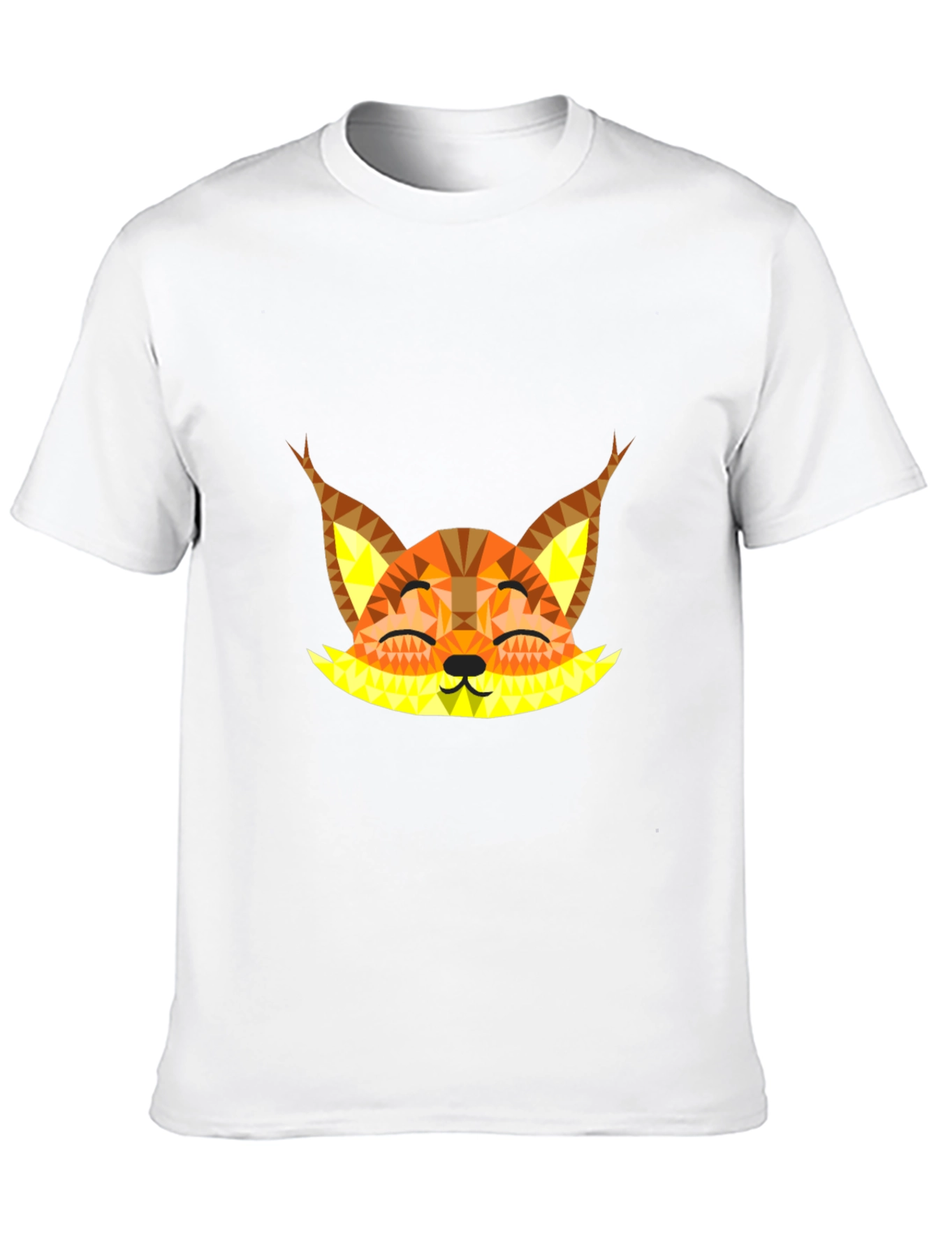 Geometric Fox Graphic Tee - Black Unisex T-Shirt