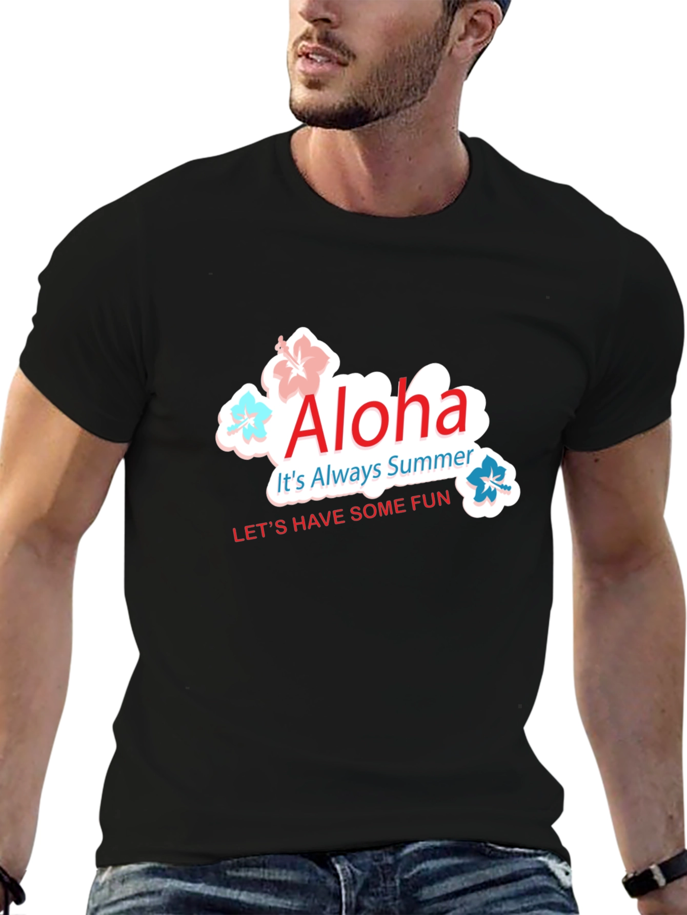 Aloha Summer Black T-Shirt