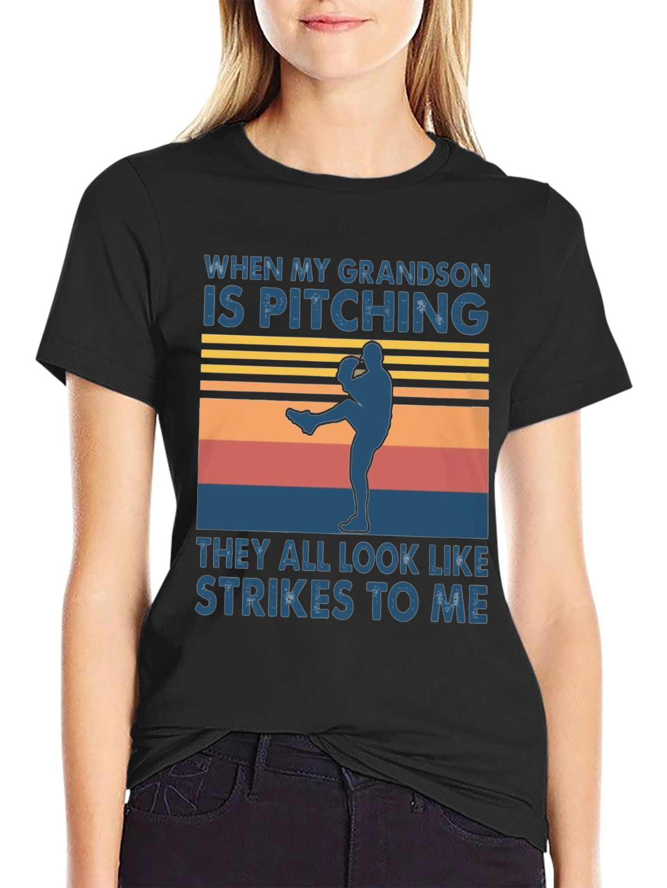 Grandson Pitching T-Shirt - Baseball Grandpa Pride
