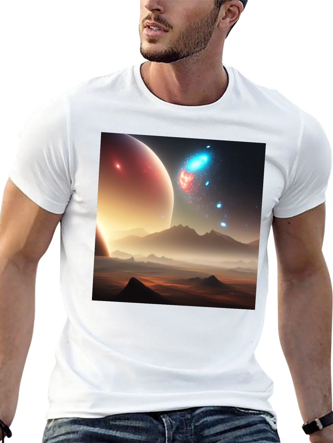 Cosmic Landscape Graphic Tee - Black