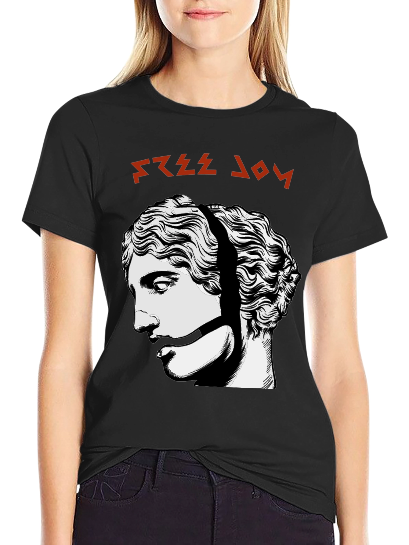 Free Joy Graphic Tee - Black Cotton Shirt