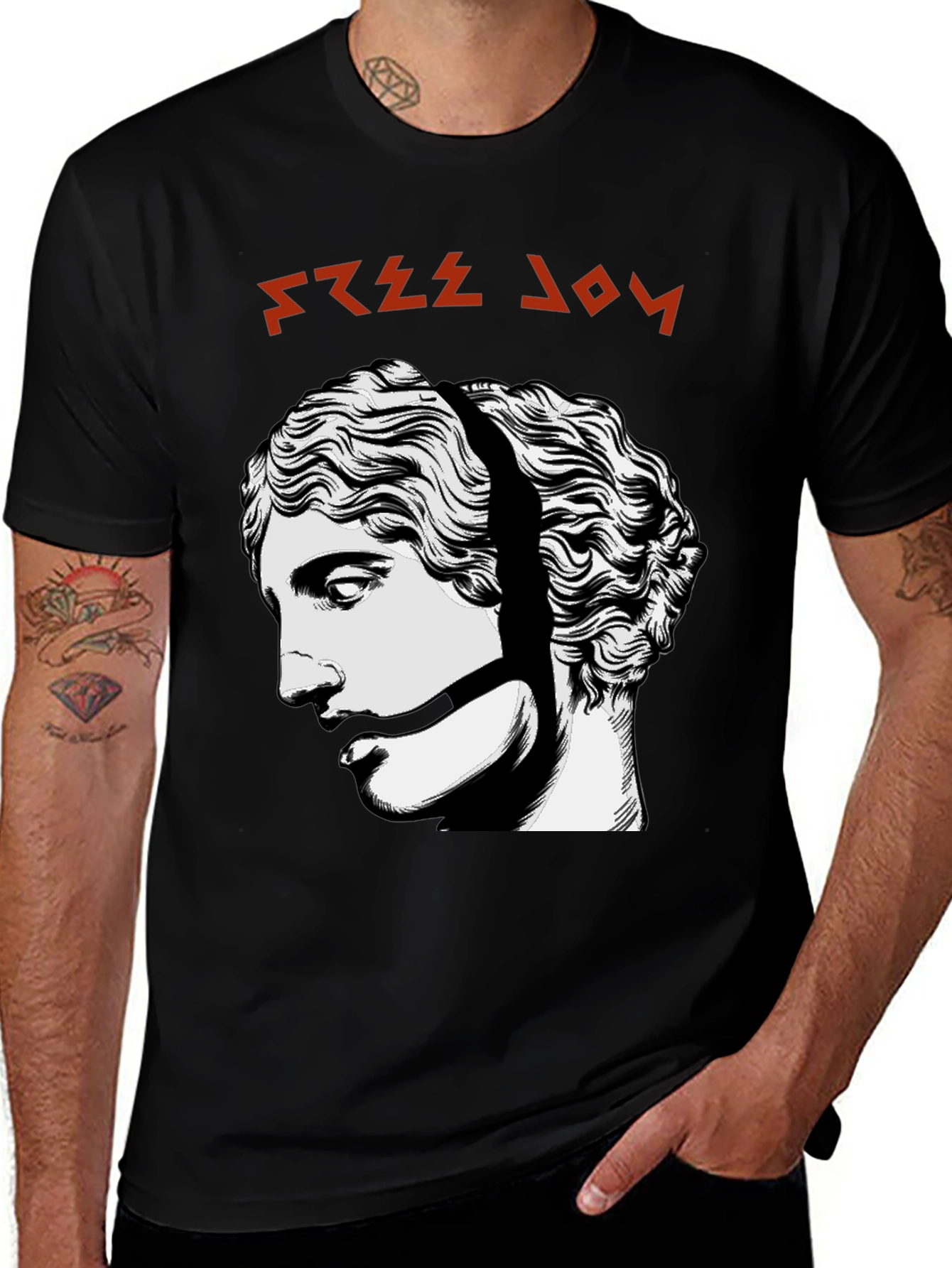 Free Joy Graphic Tee - Black Cotton Shirt