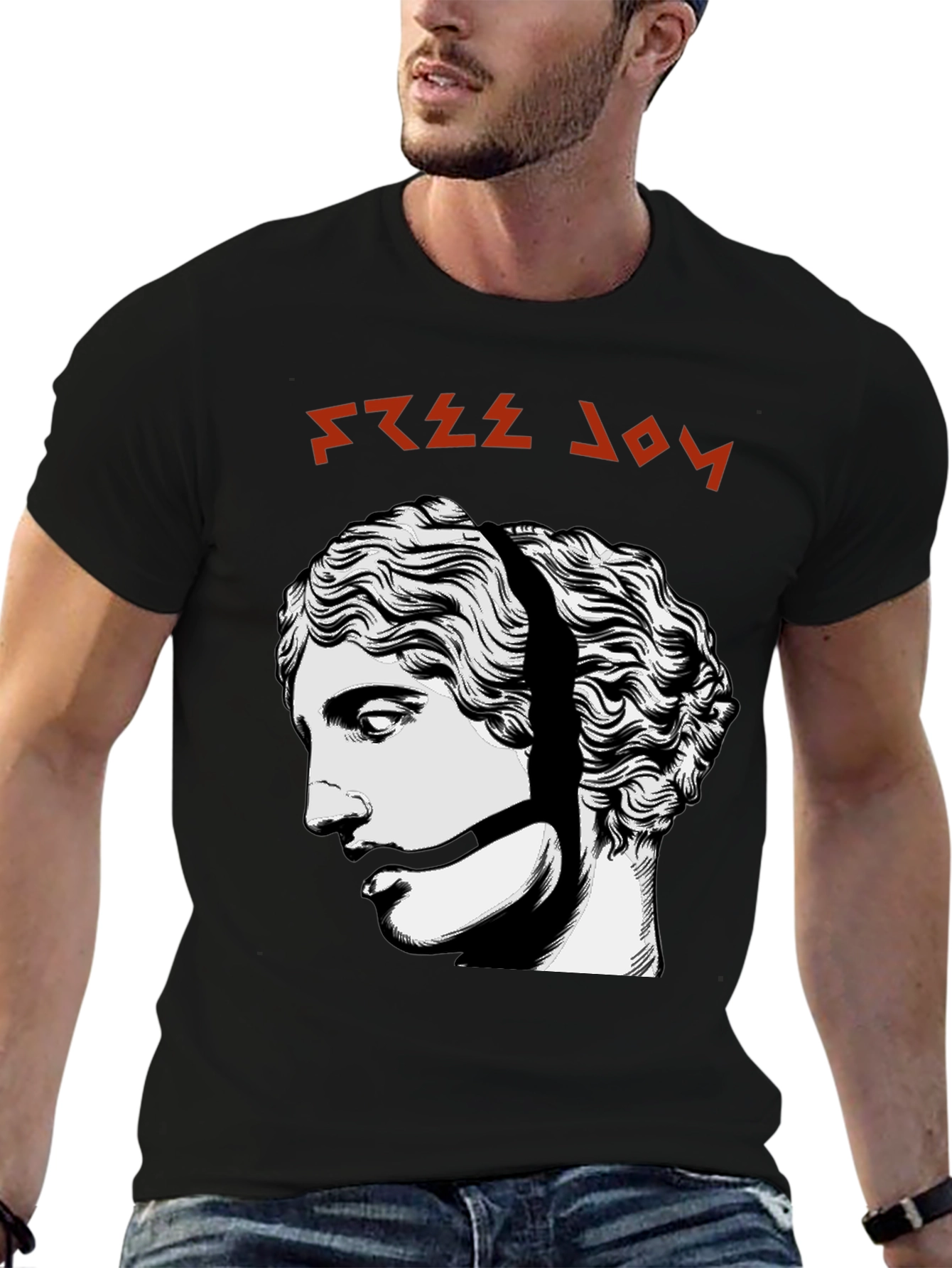 Free Joy Graphic Tee - Black Cotton Shirt