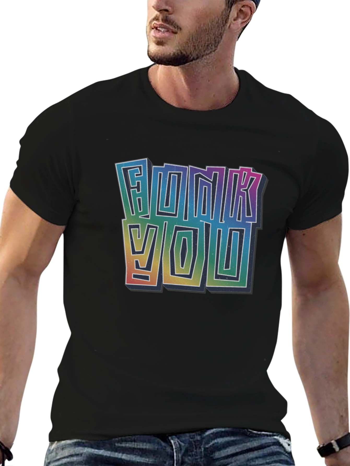 Funky You Graphic Tee - Vibrant Rainbow Print
