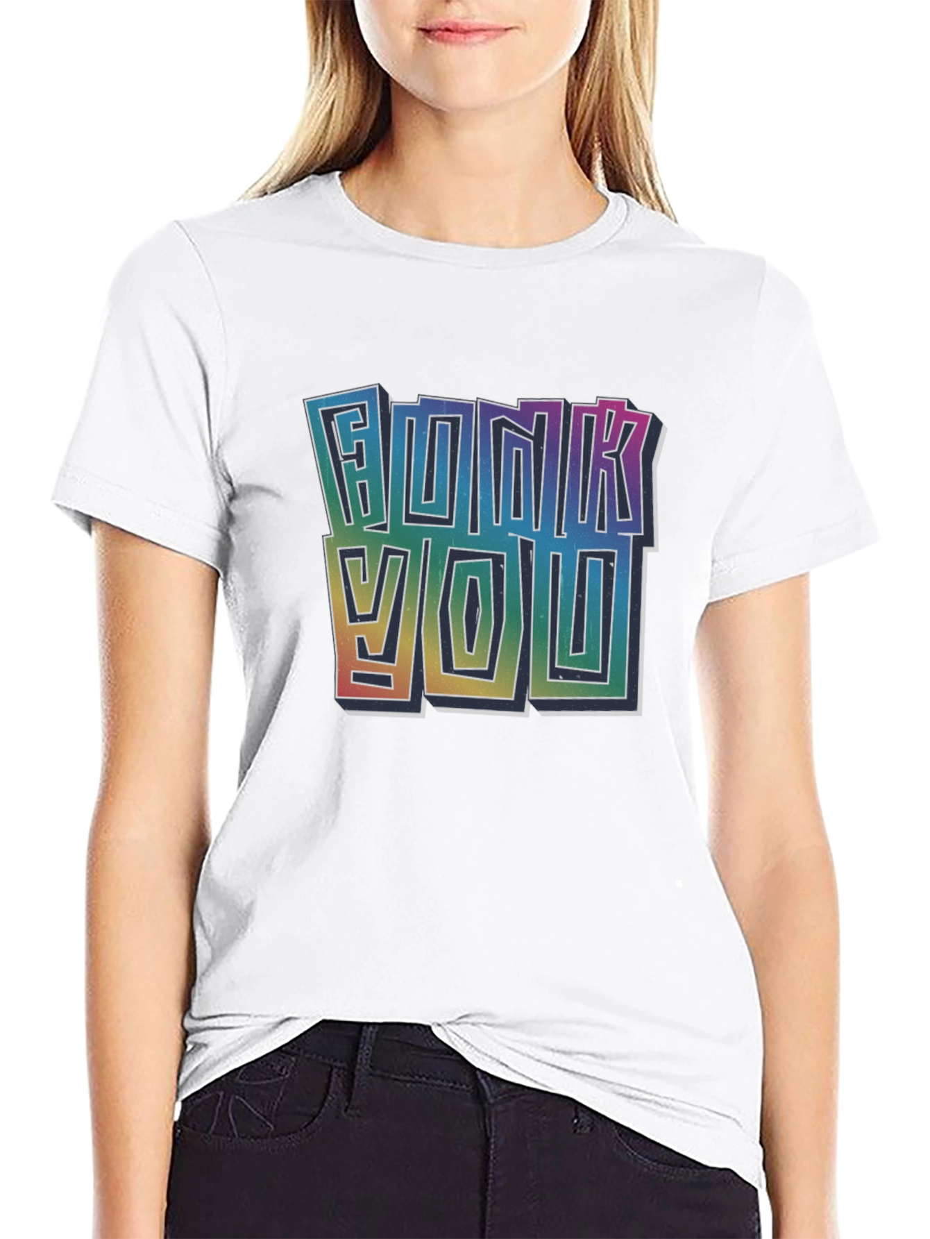 Funky You Graphic Tee - Vibrant Rainbow Print