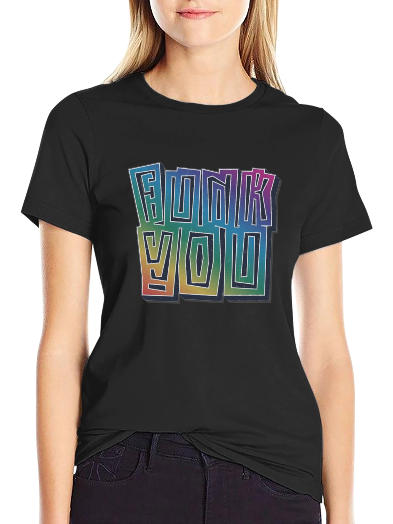 Funky You Graphic Tee - Vibrant Rainbow Print