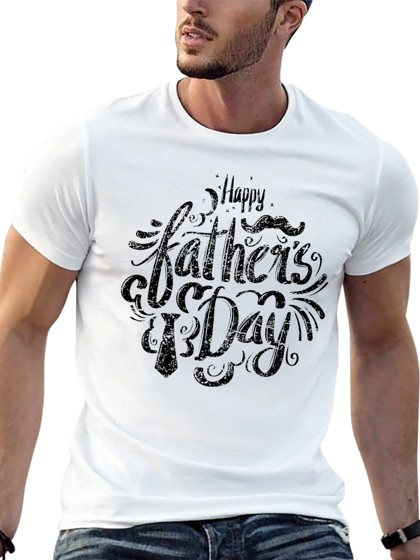 Happy Fathers Day Graphic T-Shirt - Mens Black Tee