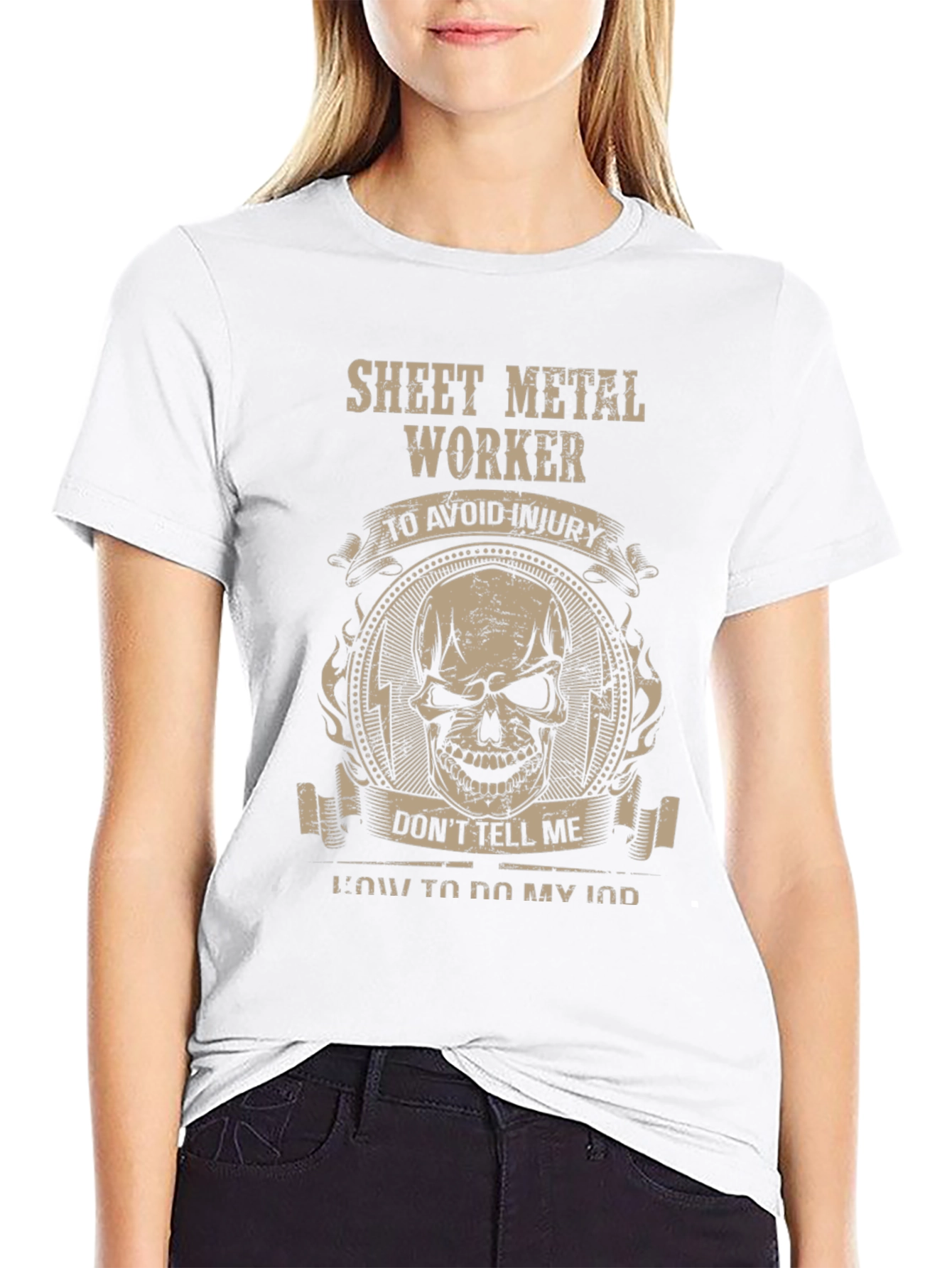 Sheet Metal Worker Skull Graphic Tee