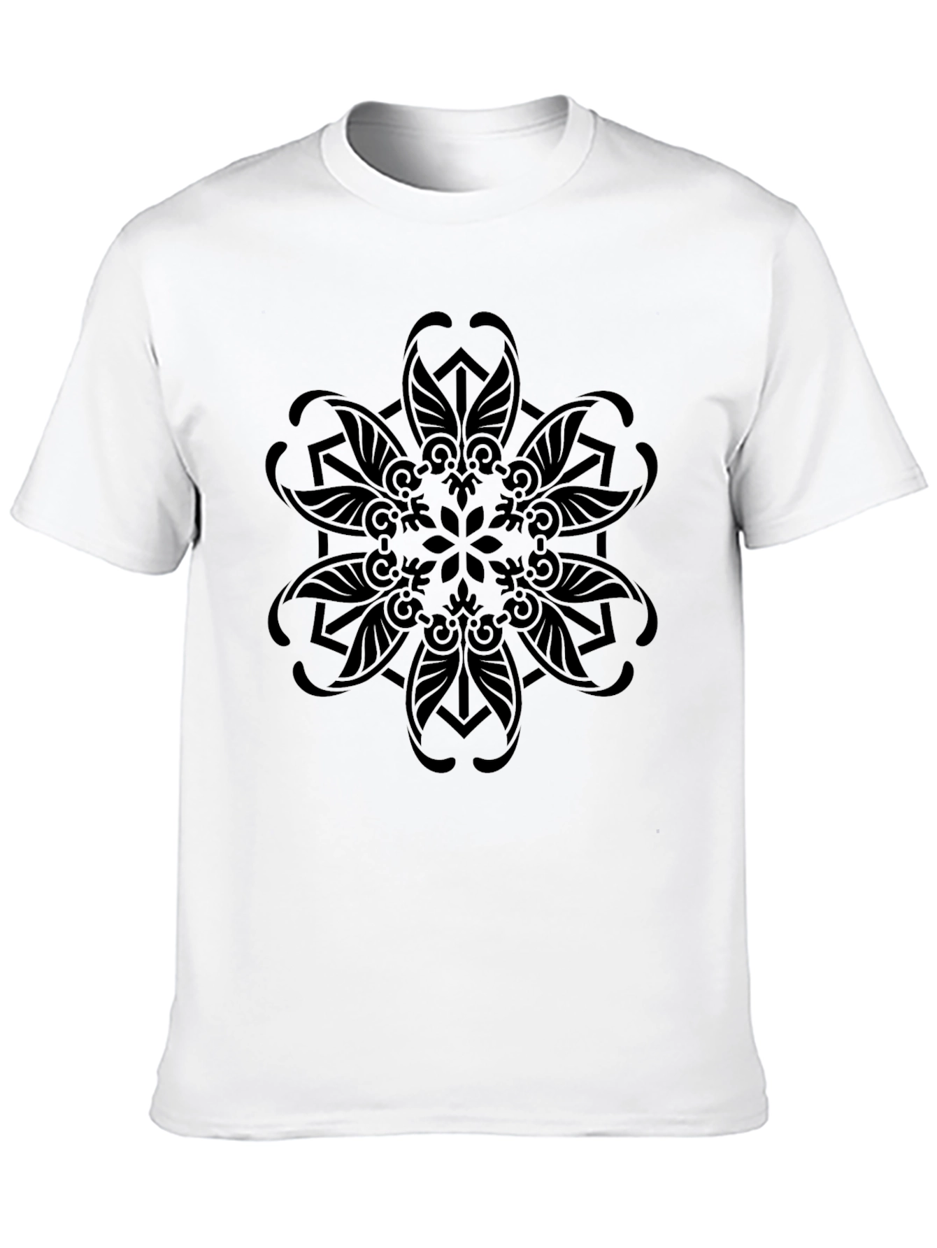 Black Mandala Graphic Tee - Stylish Comfort