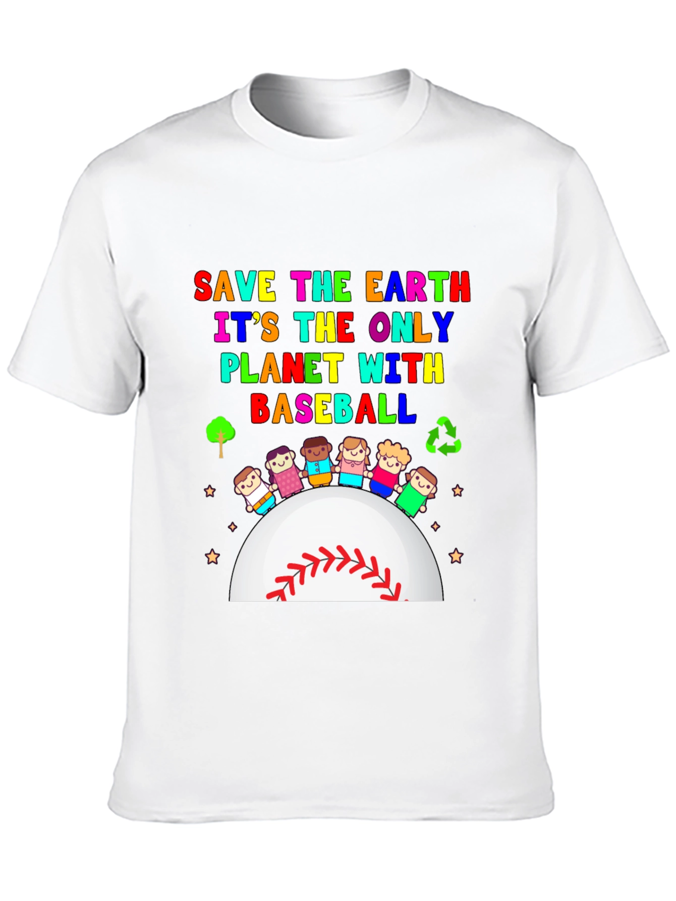 Save the Earth Baseball Planet Graphic Tee