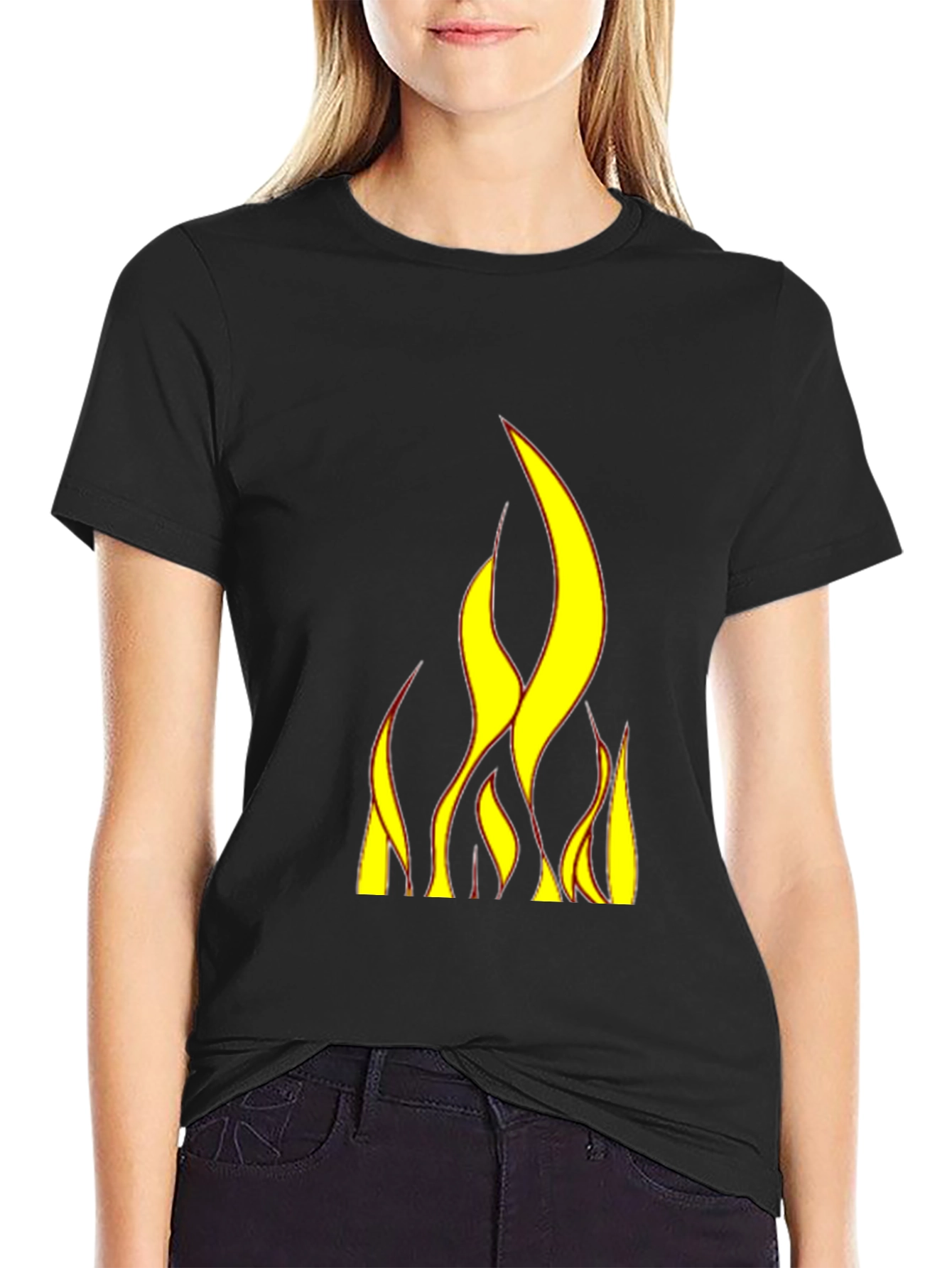 Fiery Flames Black T-Shirt