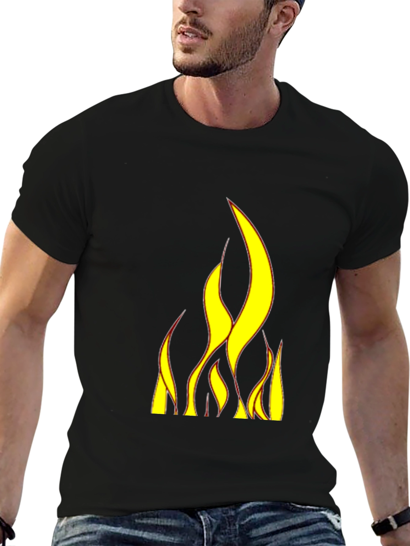 Fiery Flames Black T-Shirt