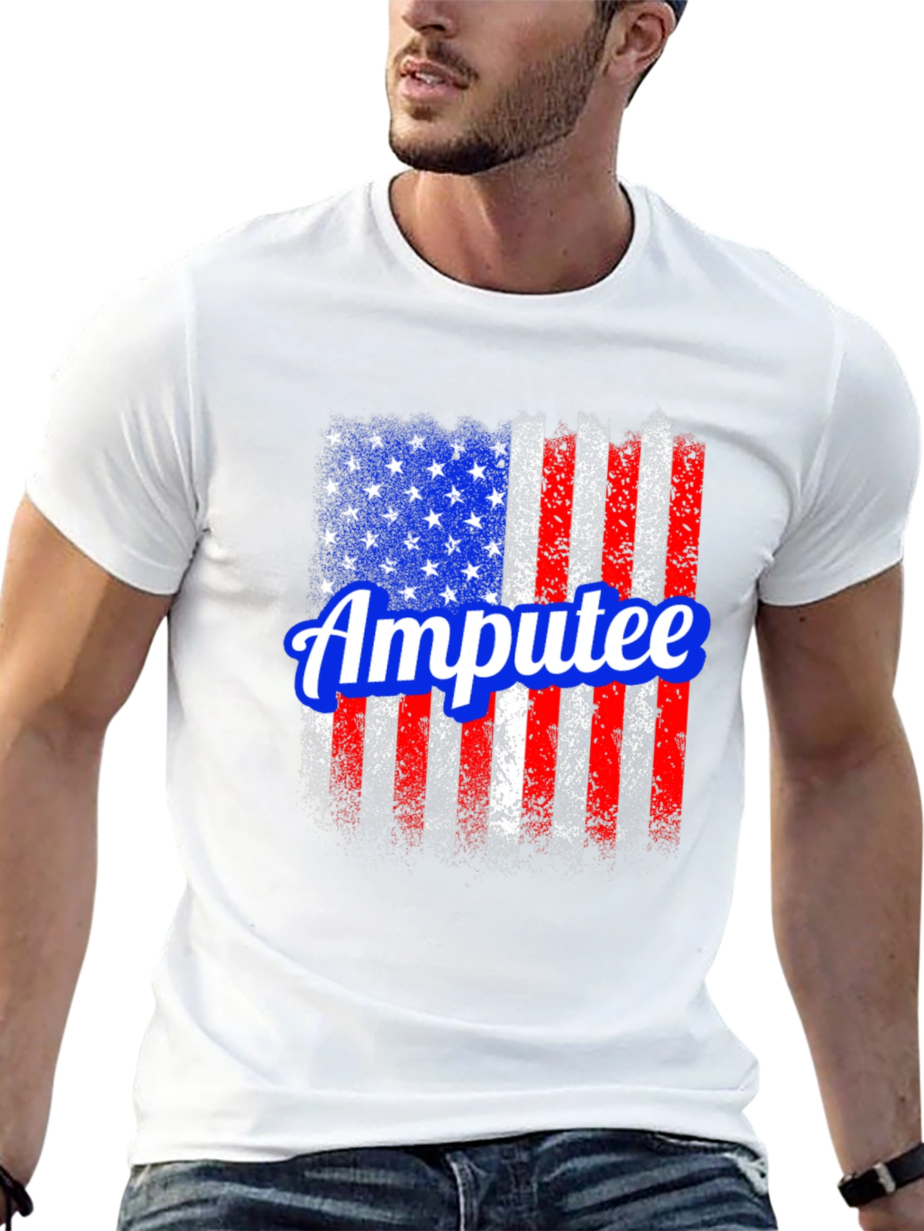 Amputee American Flag Graphic T-Shirt
