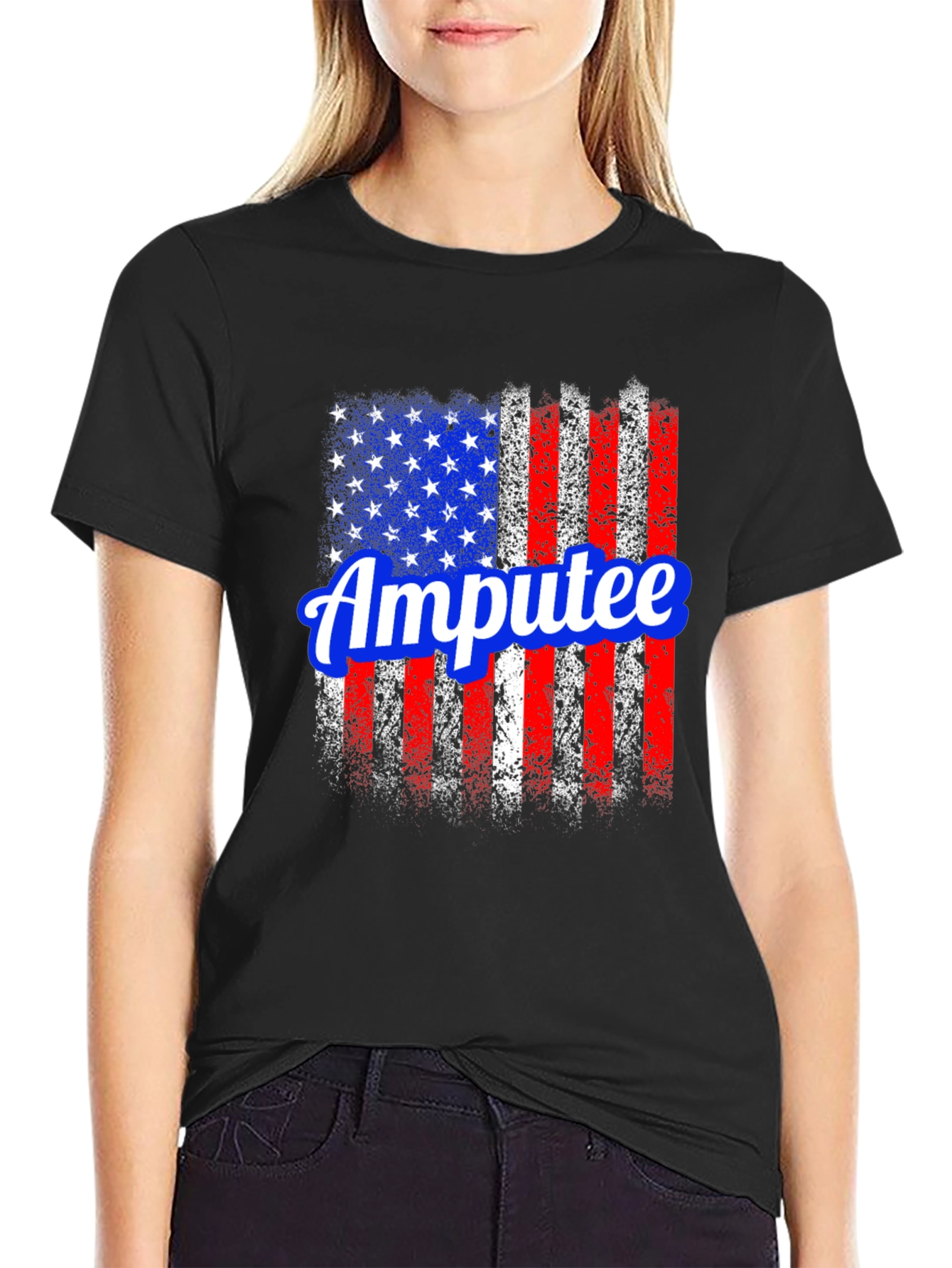 Amputee American Flag Graphic T-Shirt