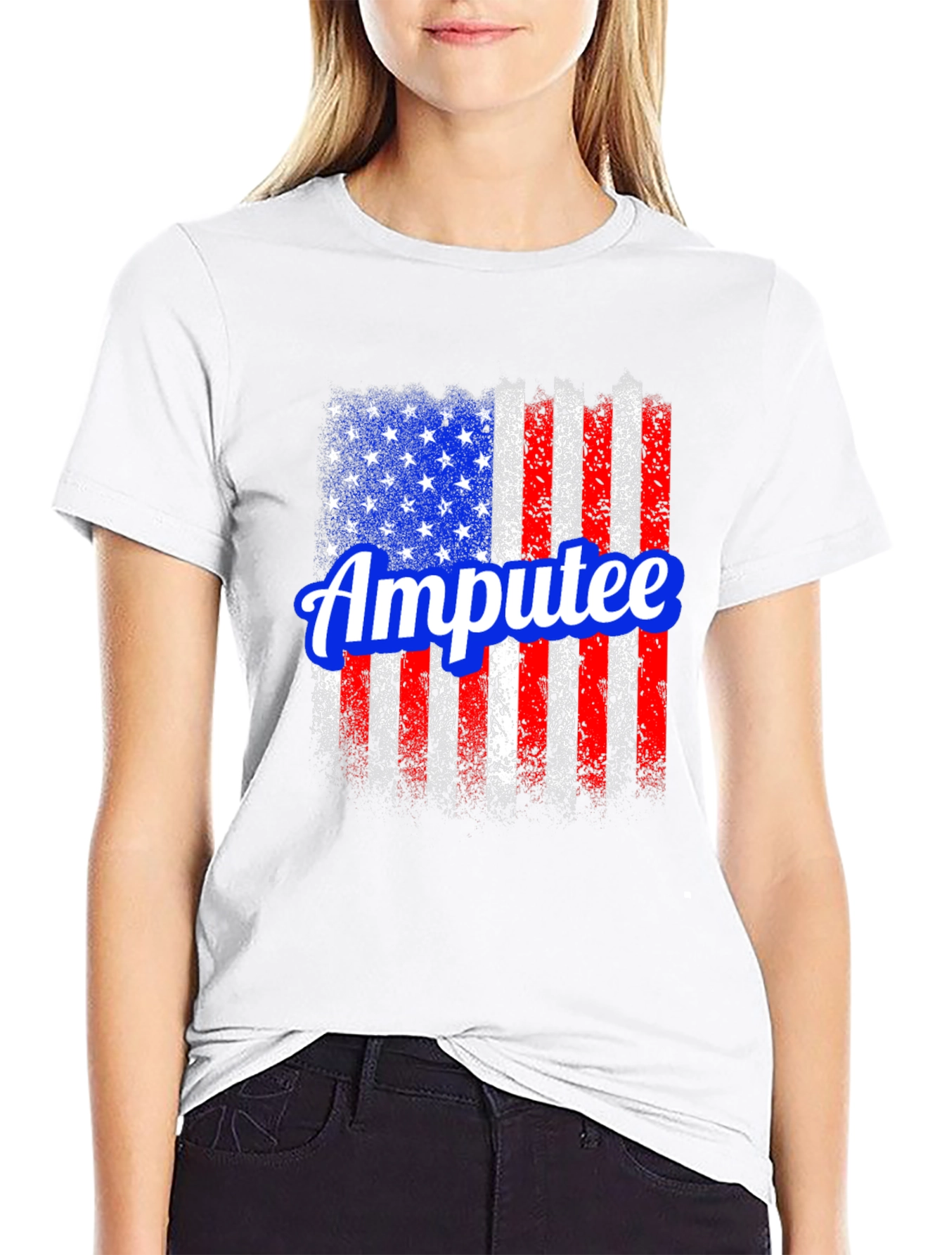 Amputee American Flag Graphic T-Shirt