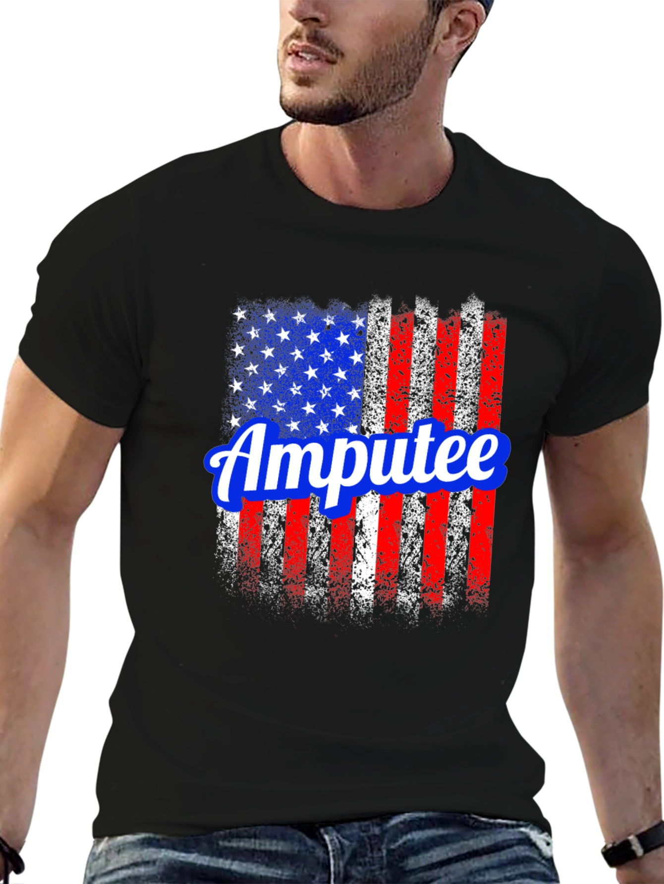 Amputee American Flag Graphic T-Shirt