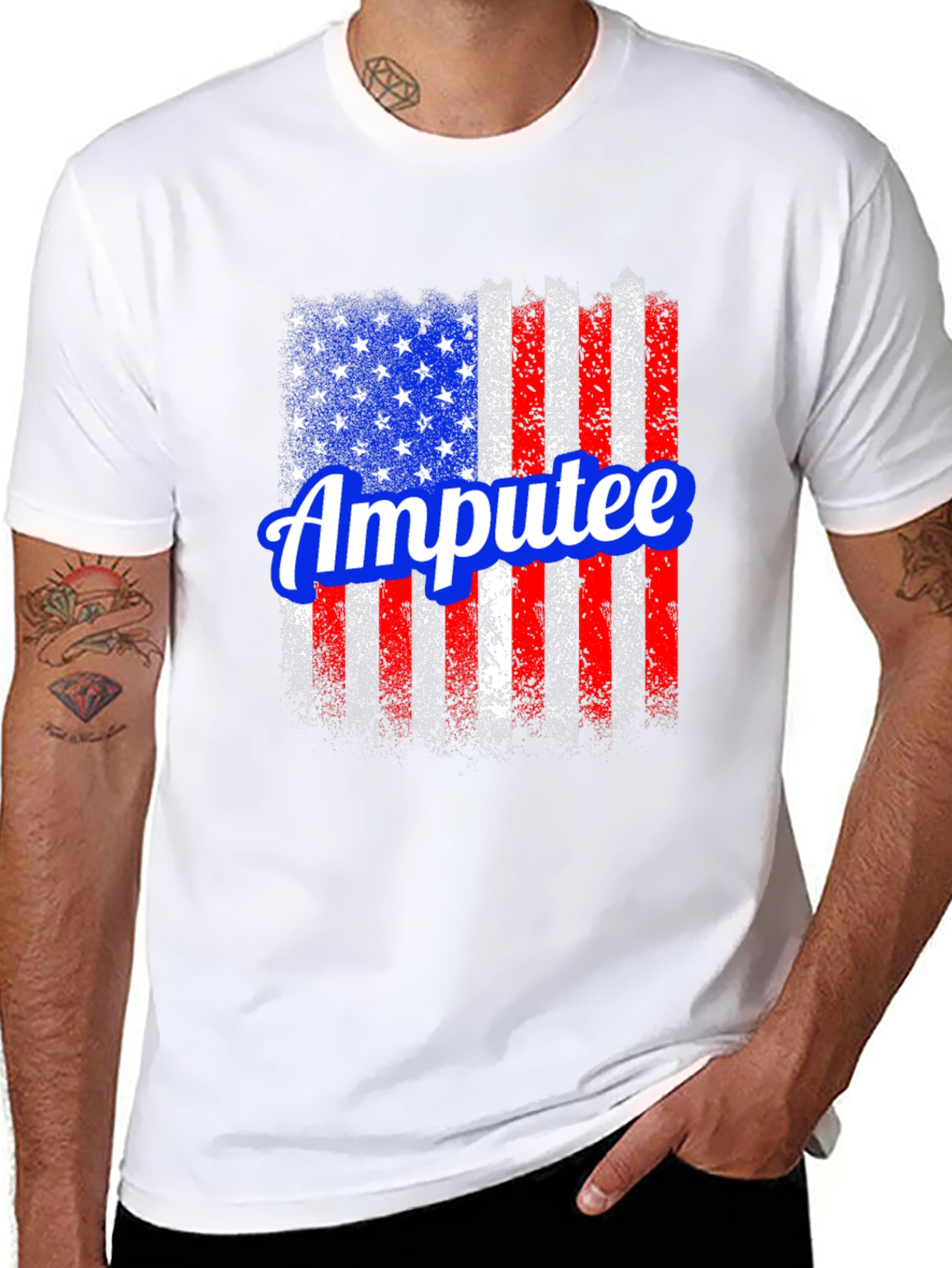 Amputee American Flag Graphic T-Shirt