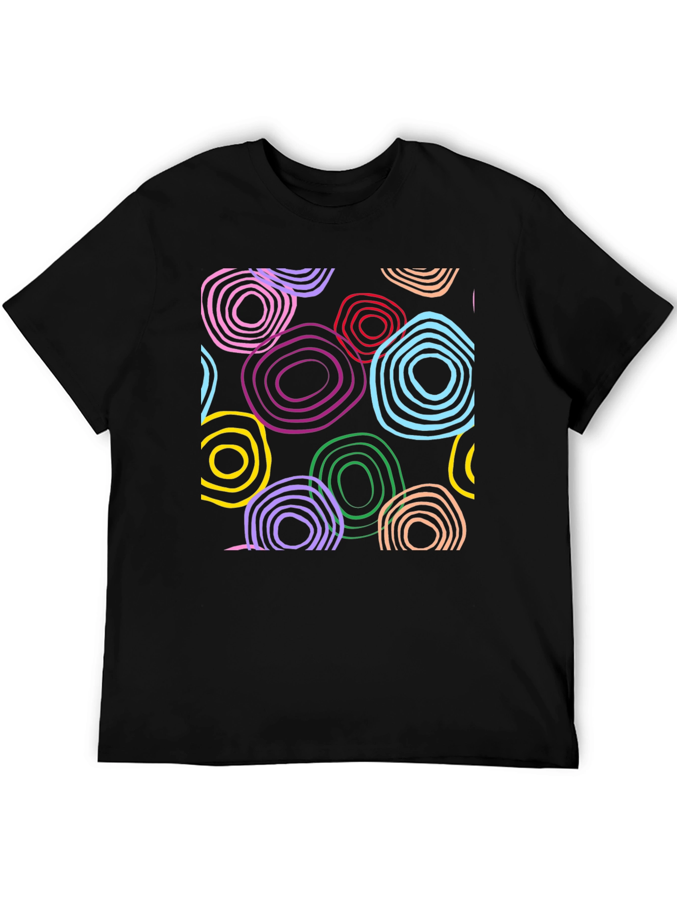 Funky Rings Graphic Black T-Shirt