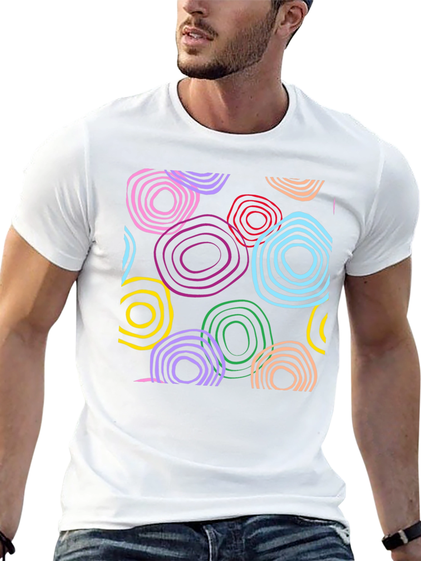 Funky Rings Graphic Black T-Shirt