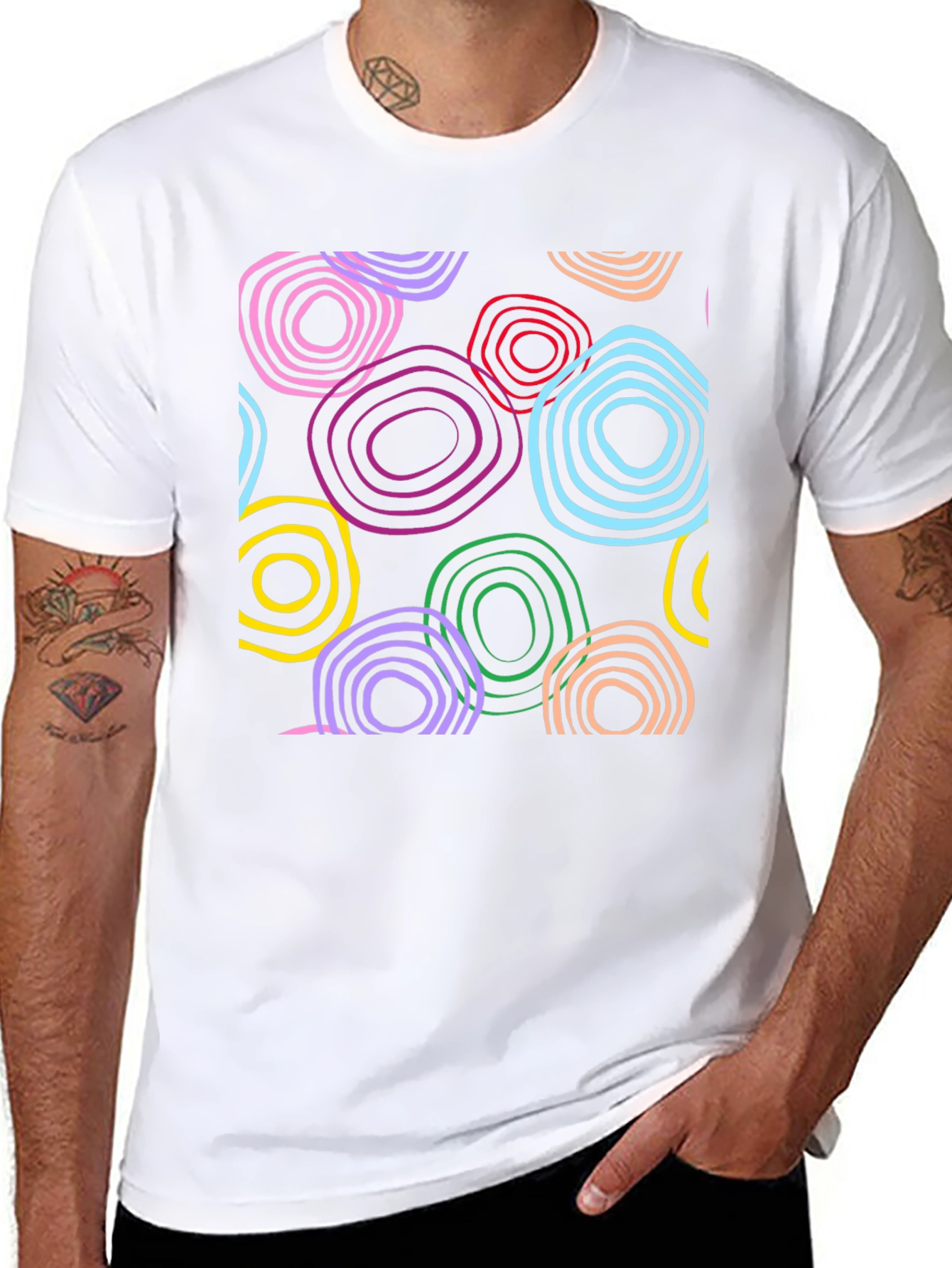 Funky Rings Graphic Black T-Shirt