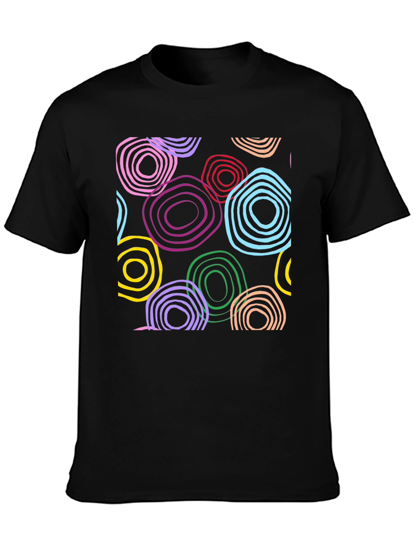 Funky Rings Graphic Black T-Shirt