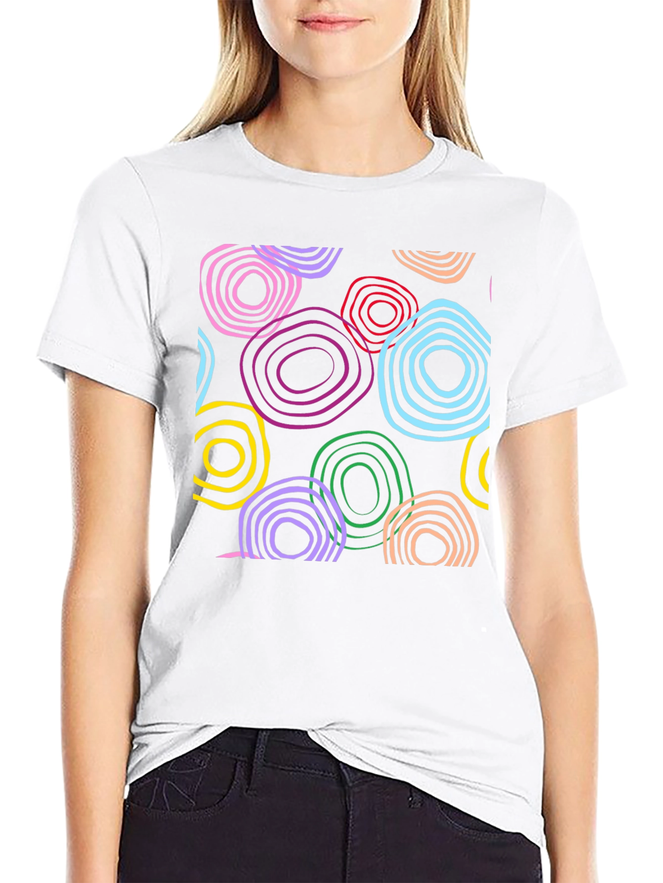 Funky Rings Graphic Black T-Shirt