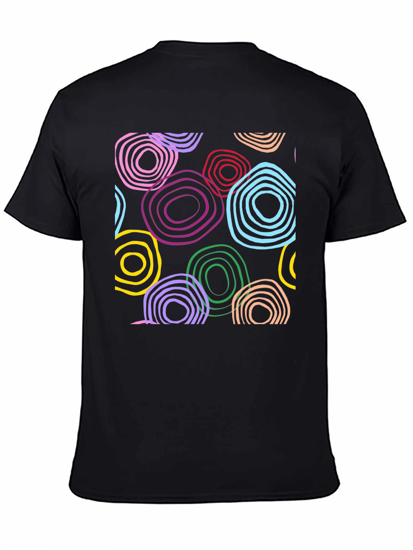 Funky Rings Graphic Black T-Shirt