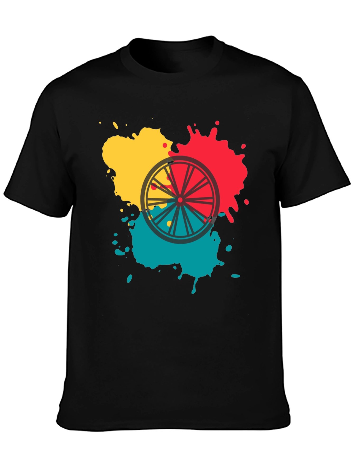 Abstract Bike Wheel Graphic Tee - Soft Cotton Blend